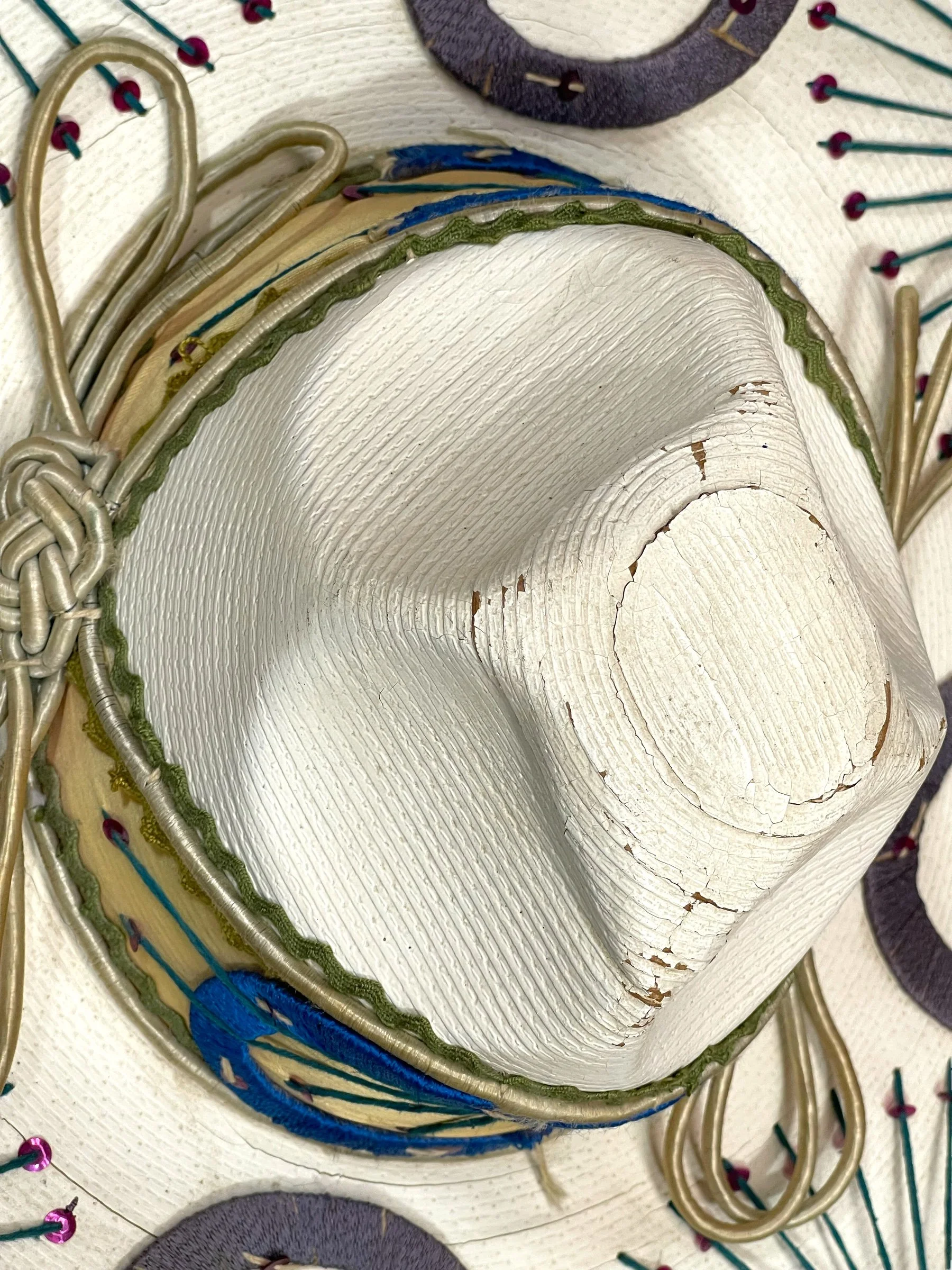 Vintage Authentic Mexican Mariachi Sombrero - high crowned with sequins and horseshoes.