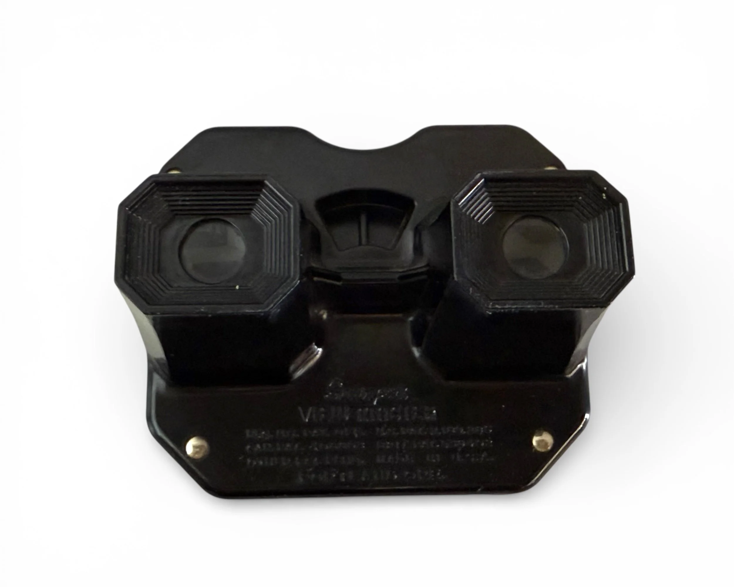 ront view of 1950s Sawyer's View Master model C in black bakelite