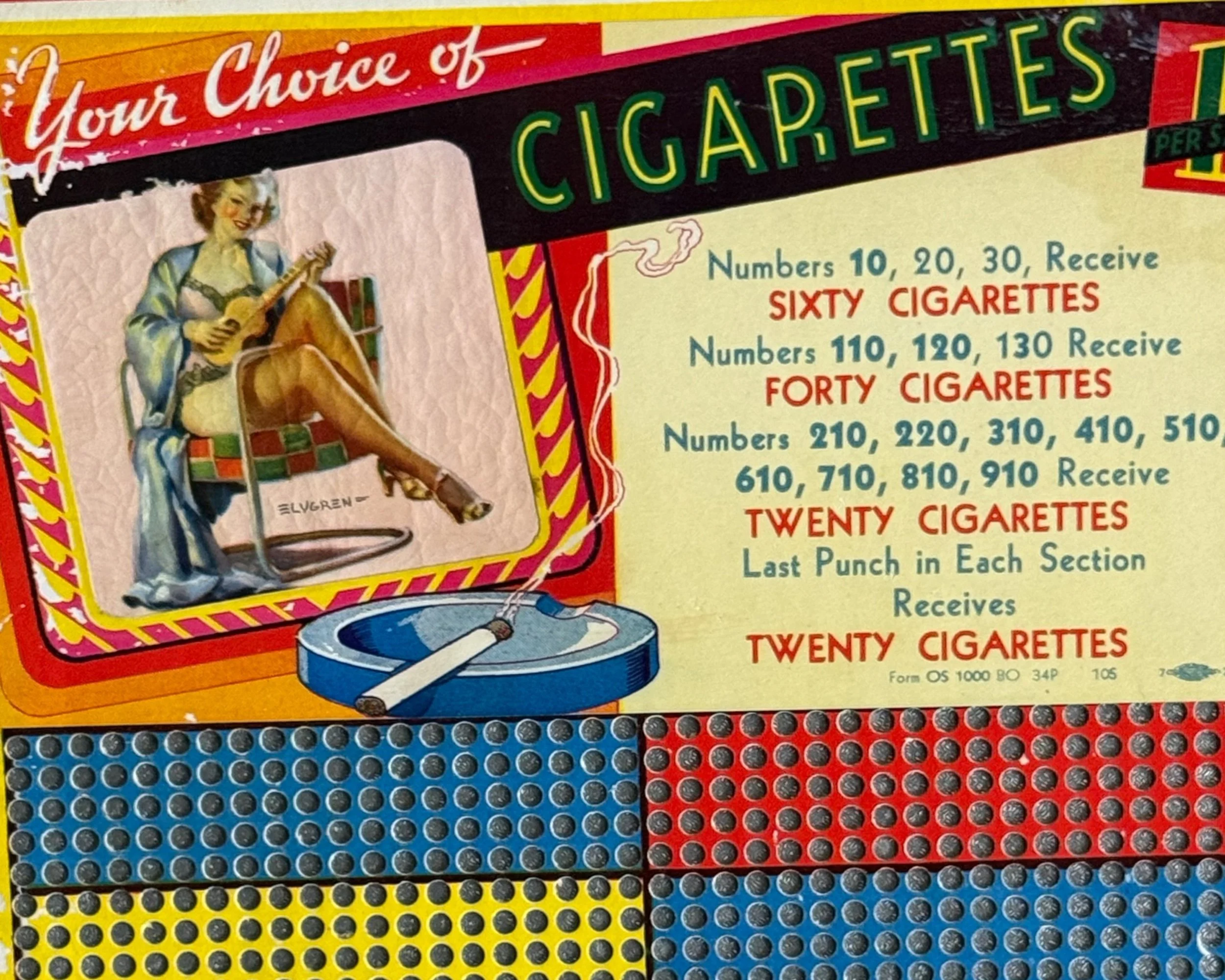 vintage cigarette & candy bar punch game boards - Modern Artifact DecorPhotoroom_20260803_223324.JPG