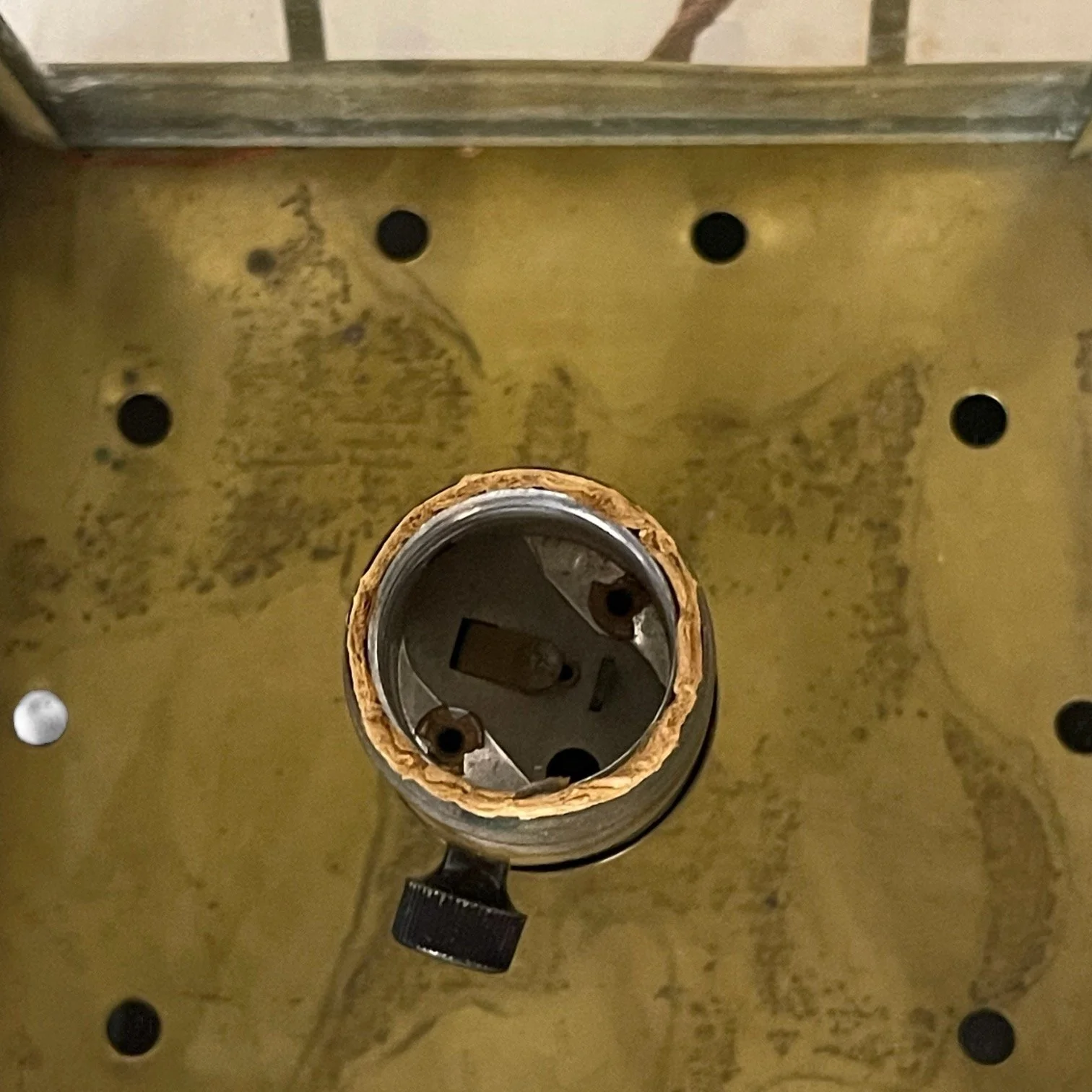 Vintage brass nautical ship cargo lantern repurposed into a light.