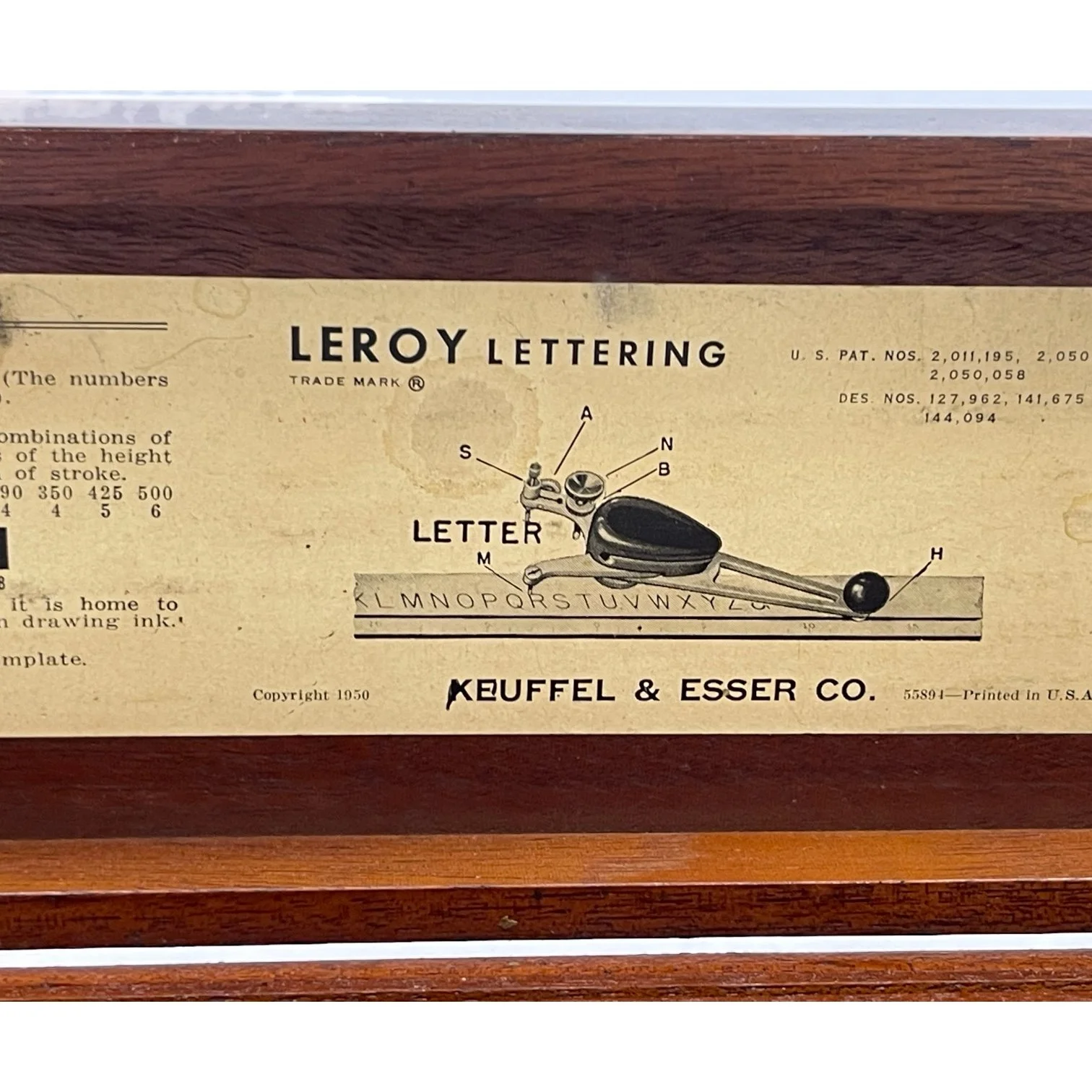 Vintage Keuffel Esser lettering kit with case.