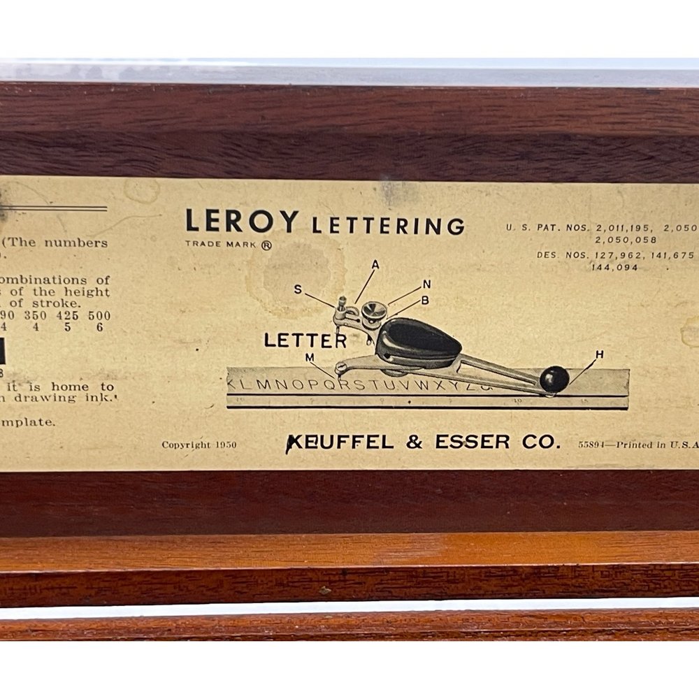 Vintage Keuffel & Esser Lettering Kit - Antique Drafting Tool for