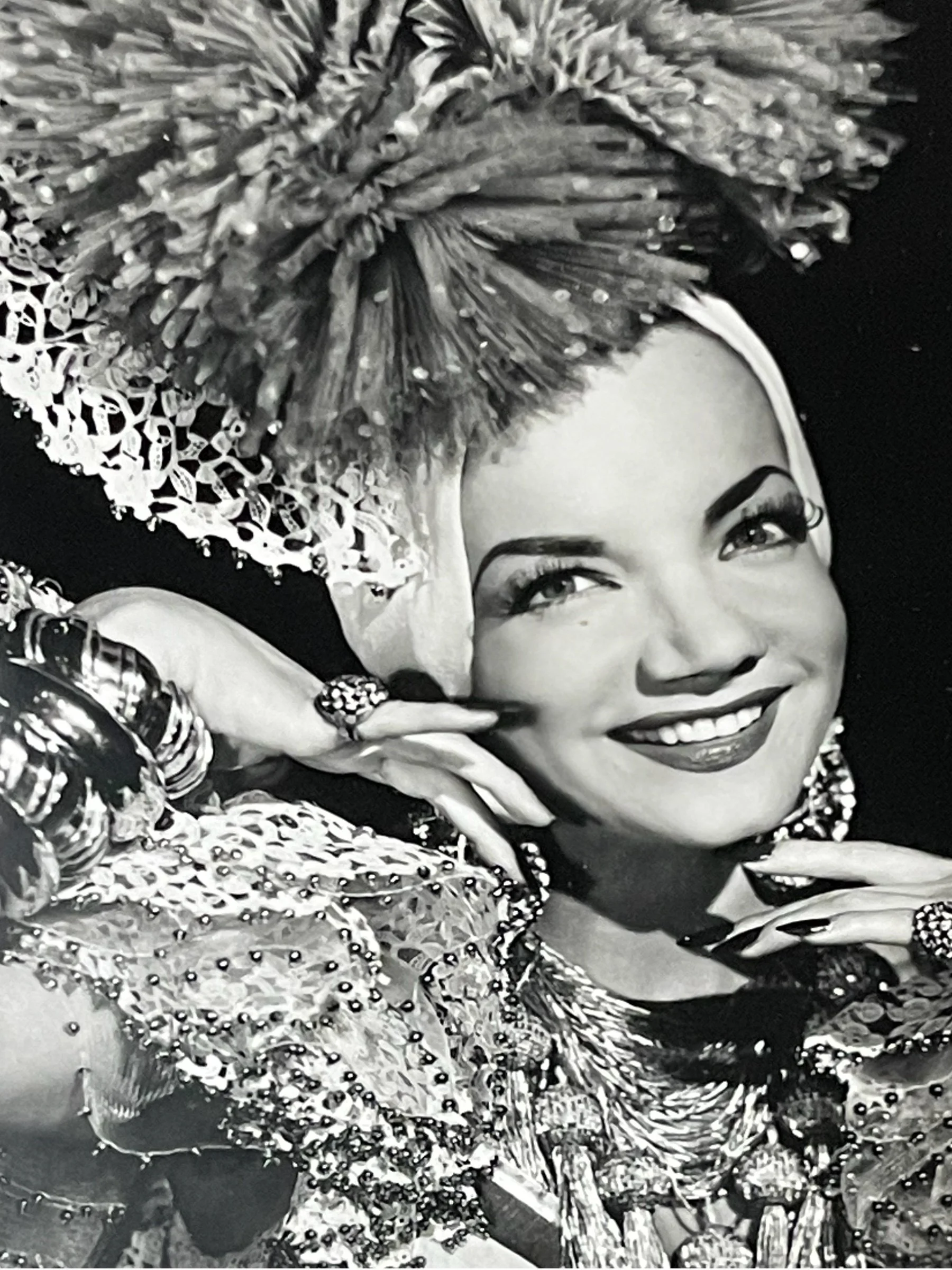 Vintage Carmen Miranda - Black and White Photo Prints Framed