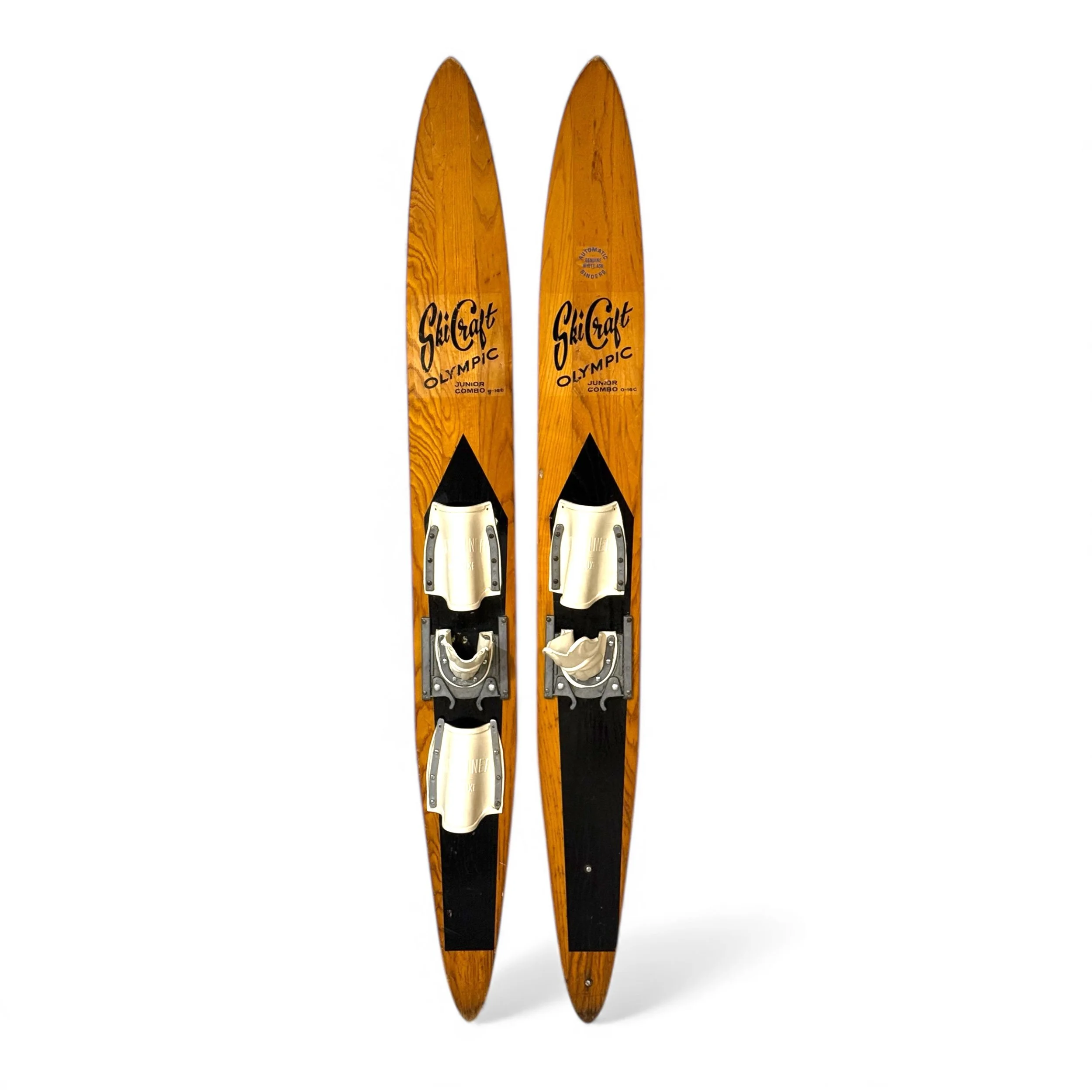Vintage Ski Craft Junior wooden water skis made of white ash for beach house decor