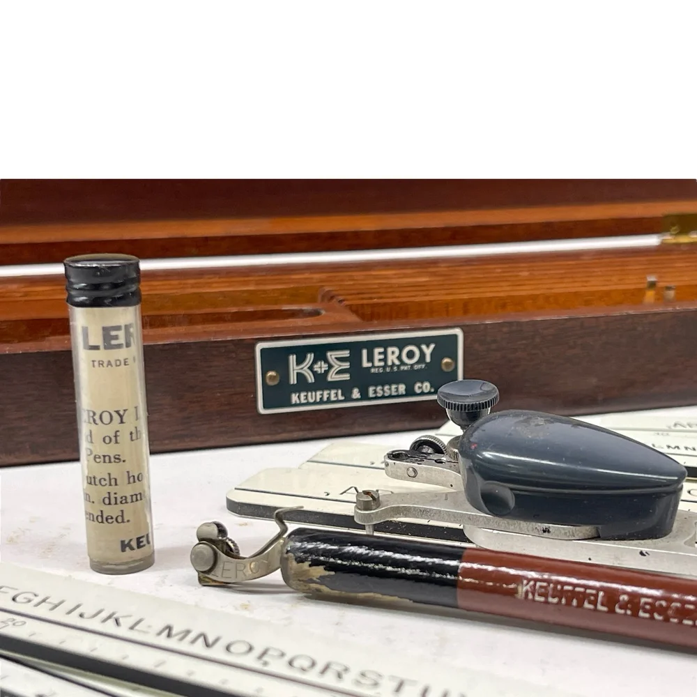 Vintage Keuffel & Esser Lettering Kit - Antique Drafting Tool for