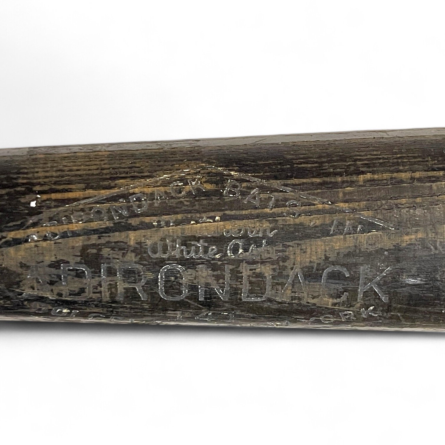 Set of 3 vintage wooden baseball/softball bats including 1950s Rawling Adirondack, 1960s Wilson A9430.