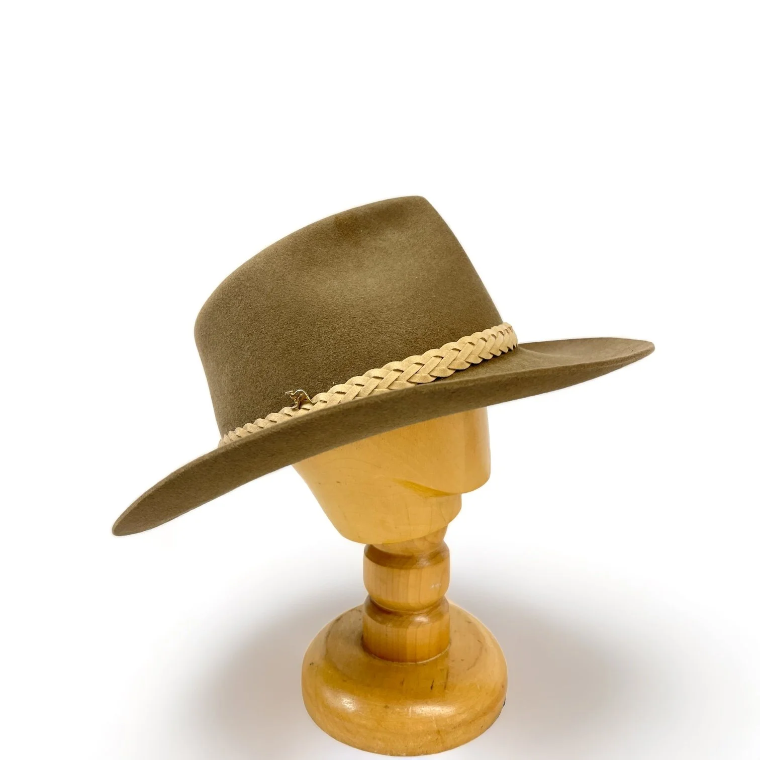 Vintage Cowboy Hat - Outback Fur Felt Hat, Wide Brim Hat, Western Wear, Hat Feather, Kangaroo Pin, Made in Australia