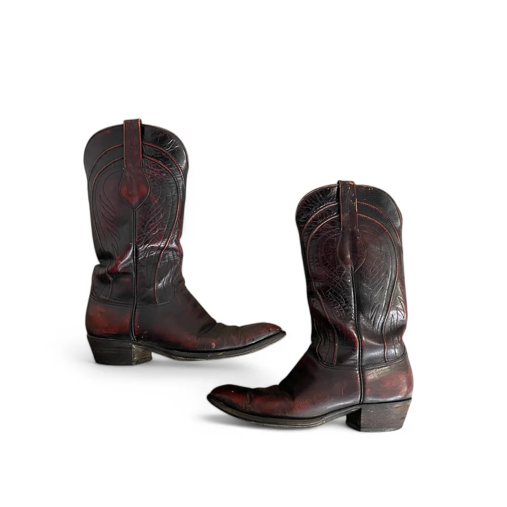 Lucchese Vintage Pull on Cowboy boots mens size 10 - black Lucchese Men main image 3