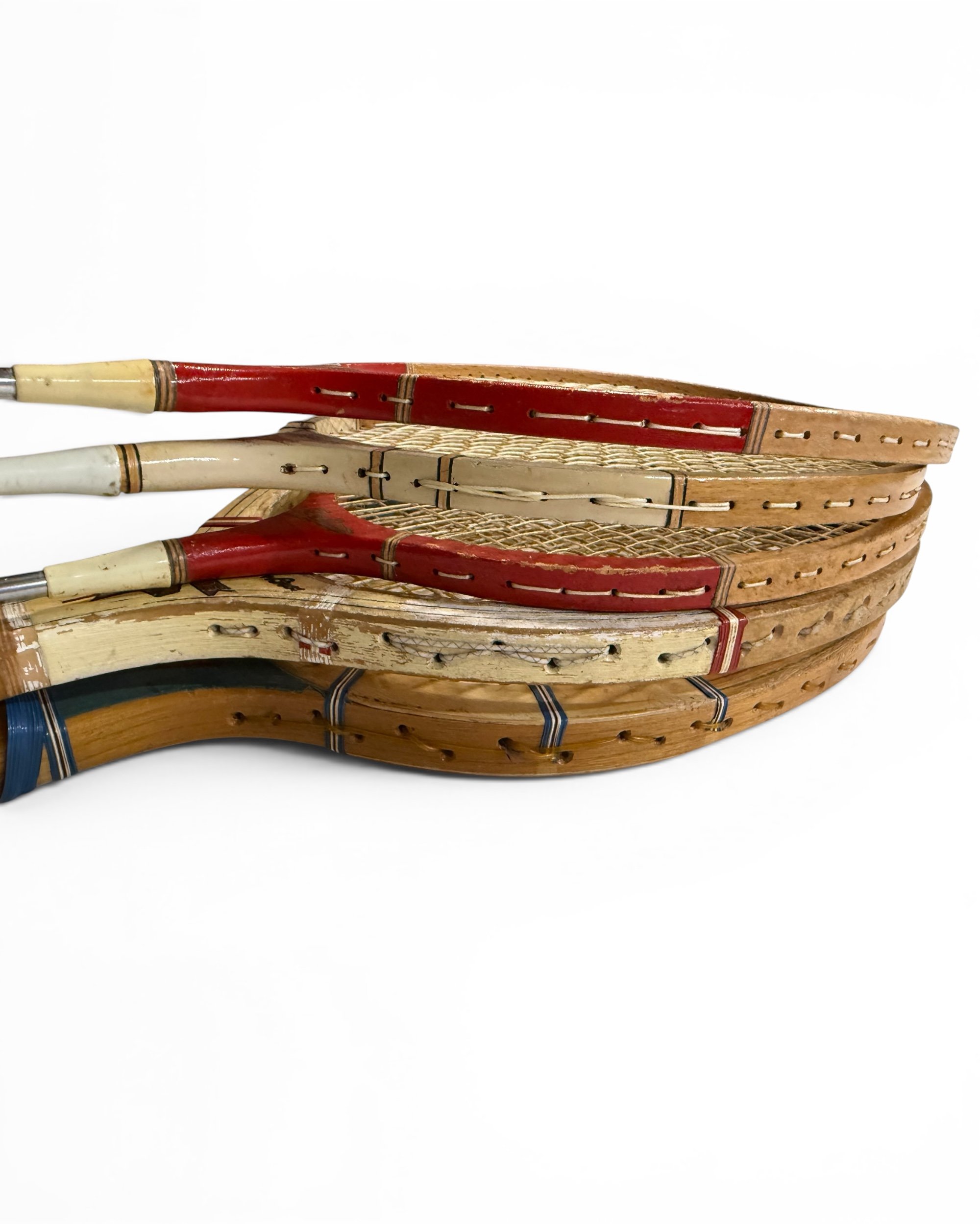 Photoroom_20260604_204921vintage set 6 wooden tennis & badminton rackets for sporting goods wall decor - Modern Artifact Decor.JPG