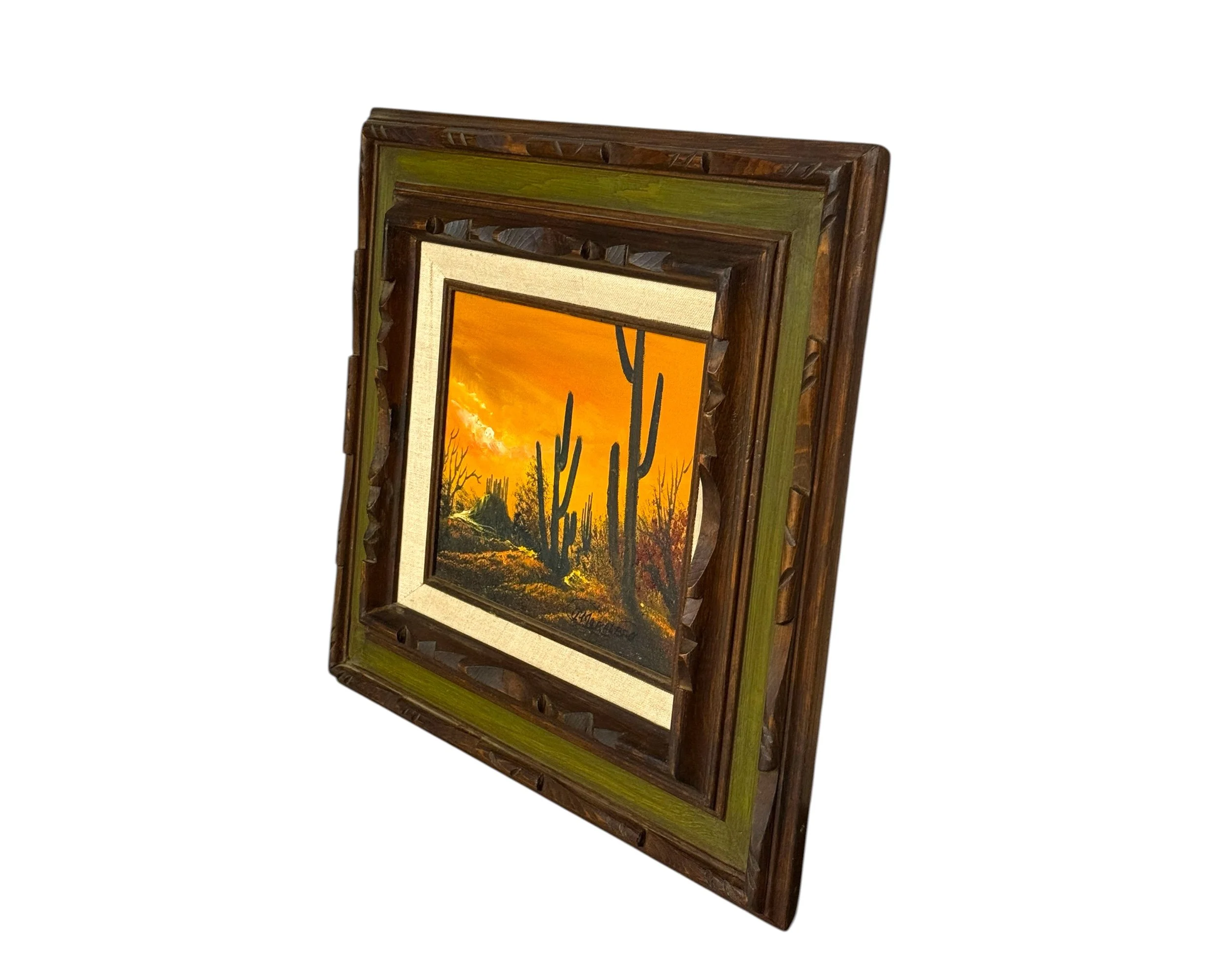 Photoroom_20260405_091619vintage framed southwestern desert oil painting signed - Modern Artifact Decor.JPG