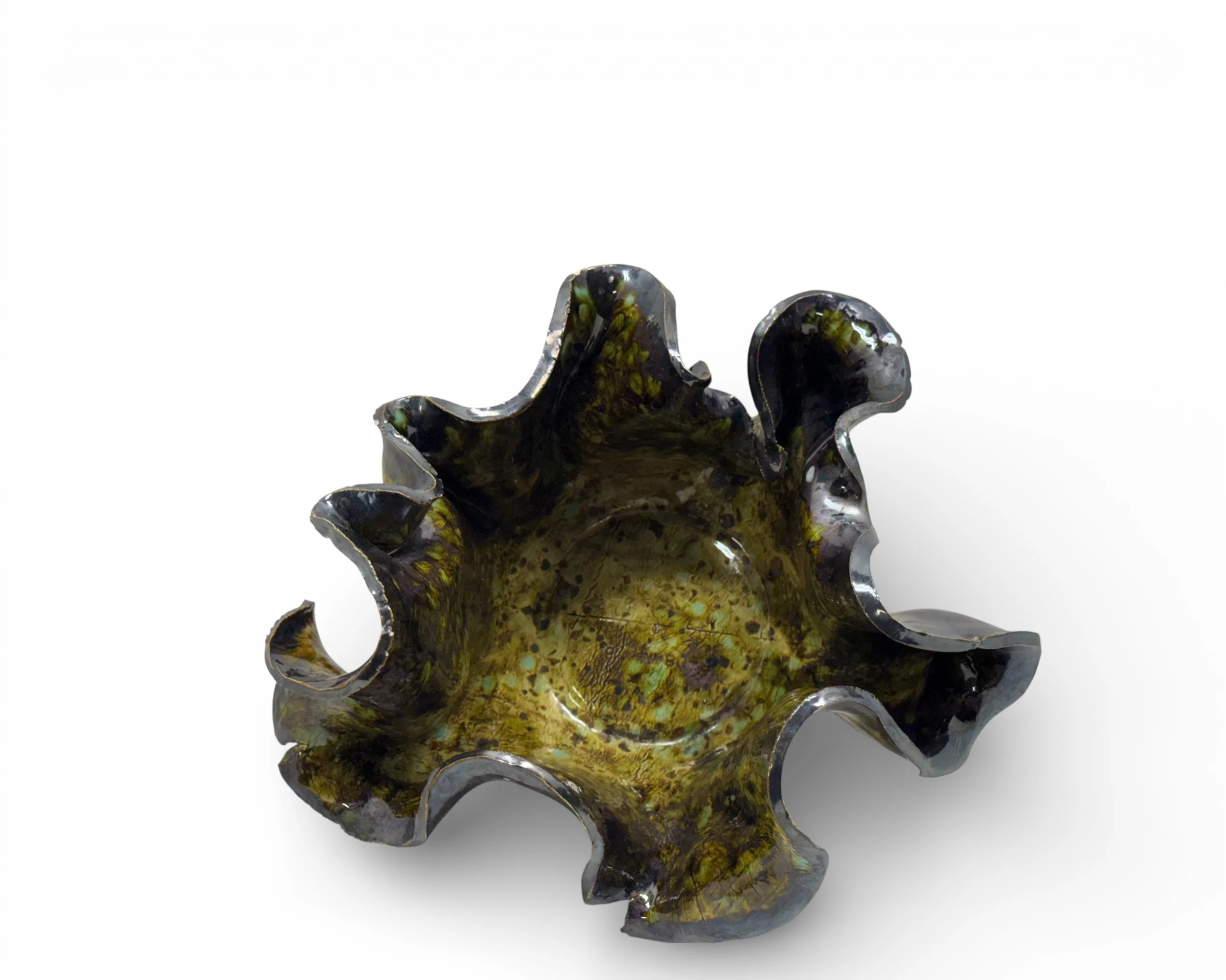 Photoroom_20260214_092726vintage scuptural studio pottery bowl ruffled form - Modern Artifact Decor.JPG