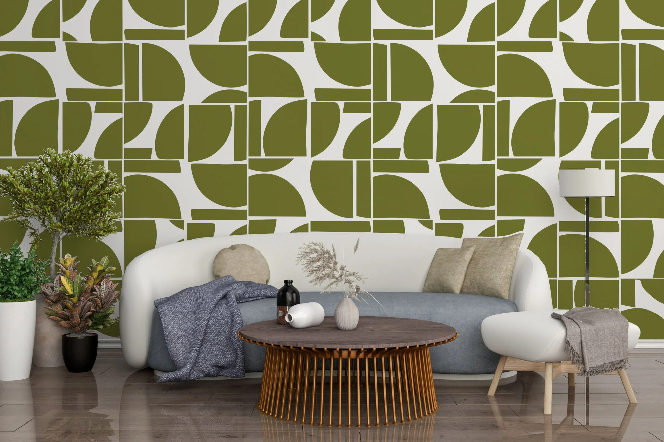 Bold abstract removable vinyl wall decal, featuring a modern peel and stick design, perfect for maximalist and contemporary spaces, statement wall art for home interior decor.
