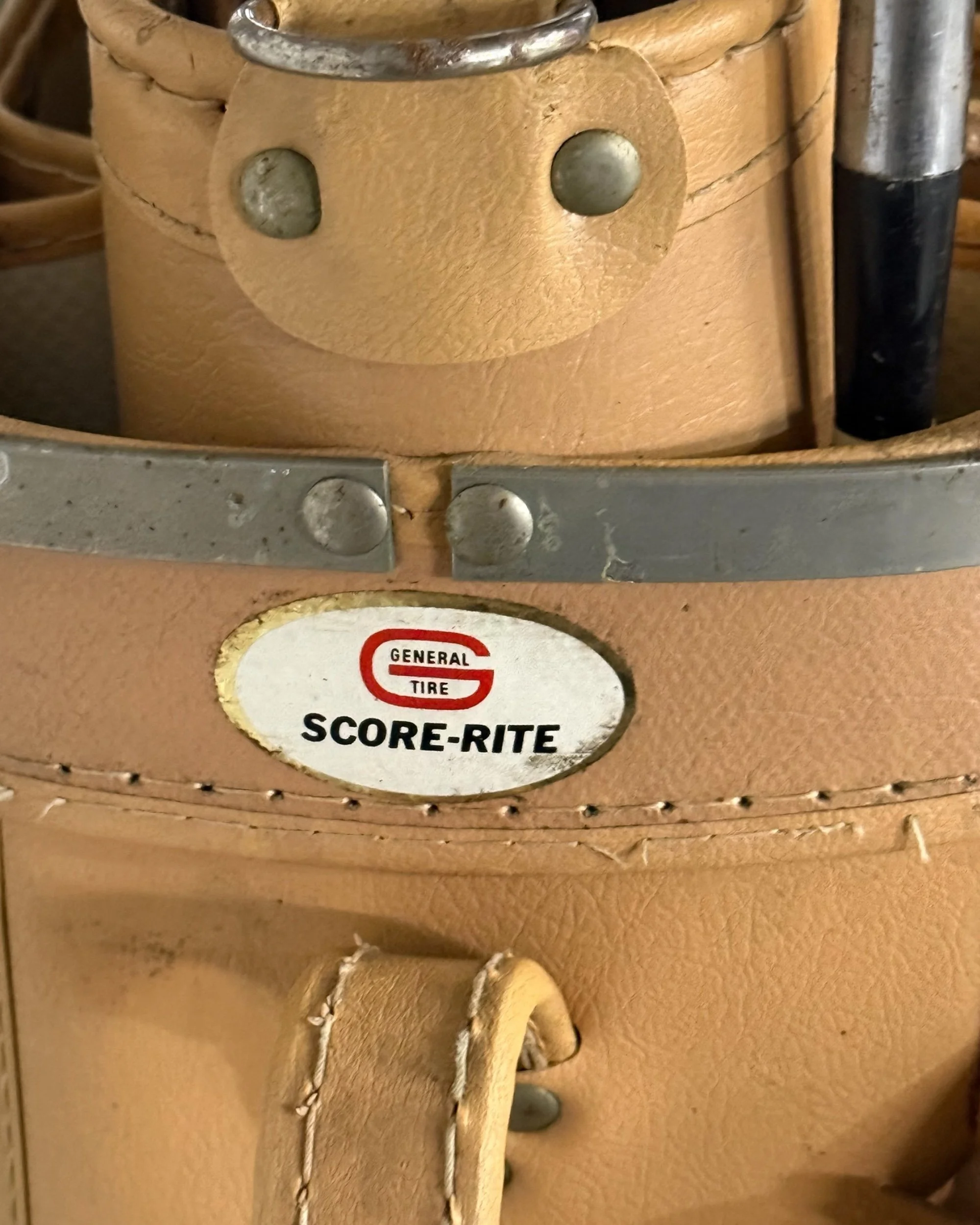 vintage Score-Rite plaid golf bag with wood iron clubs - Modern Artifact DecorPhotoroom_20260724_065444.JPG