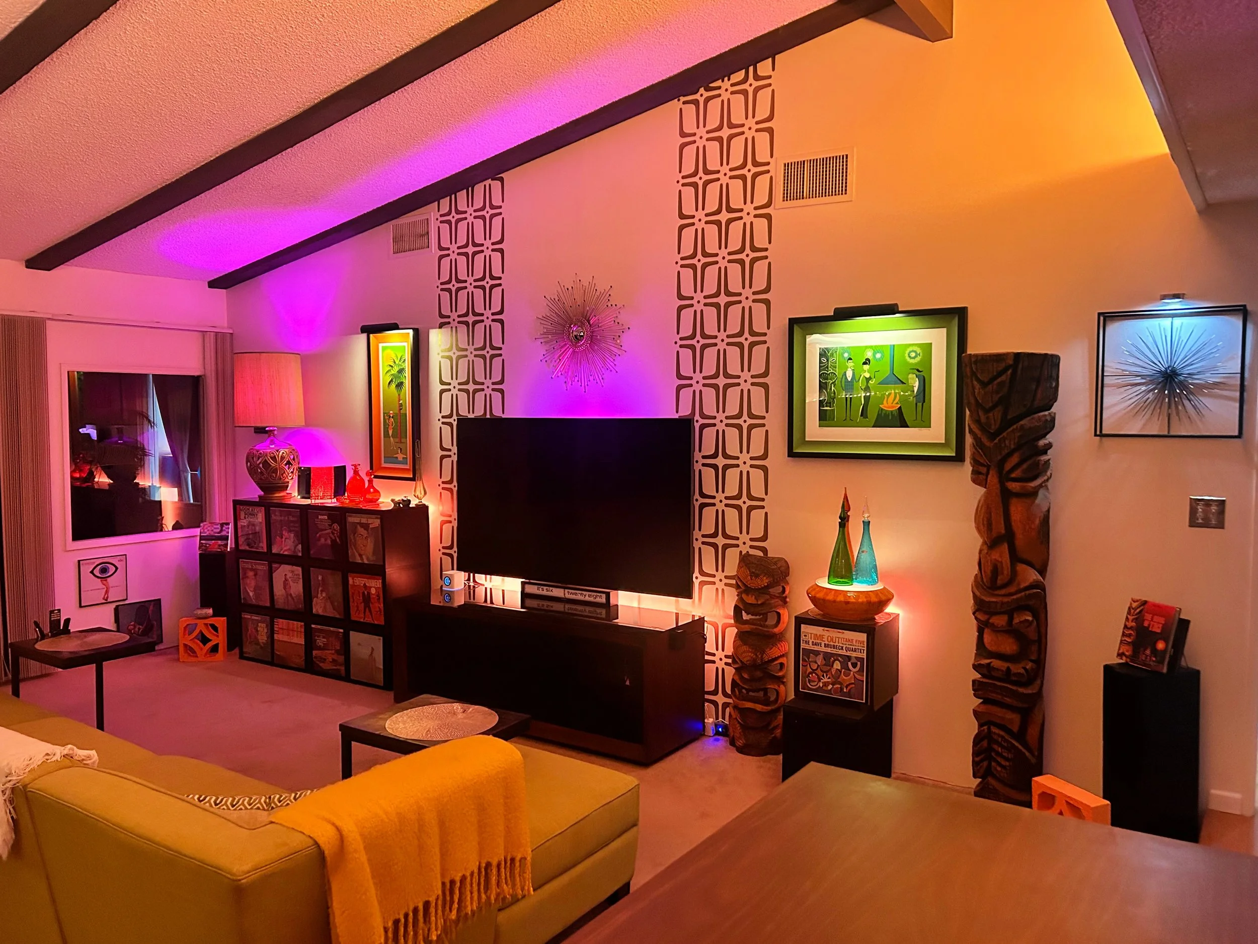 Modern vinyl wall decal in a stylish geometric pattern, ideal for mid century interior design, retro style, bold, contemporary, The Mesa in Palm Springs