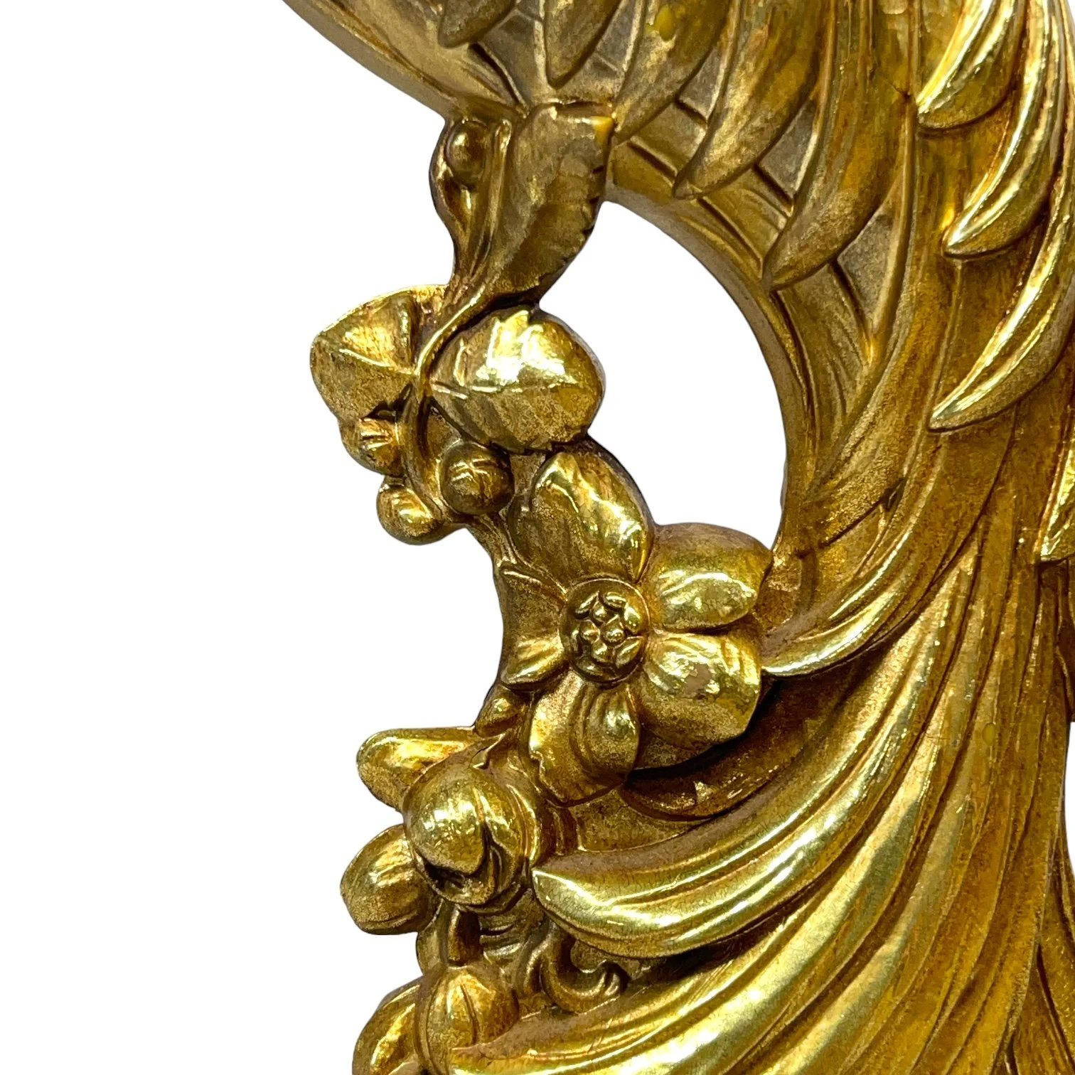 Vintage 1960s Syroco gold tabletop peacocks set of 2