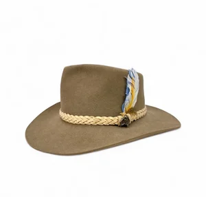 Vintage Outback Cowboy Hat - Fur Felt, Wide Brim, Made in  display picture 2