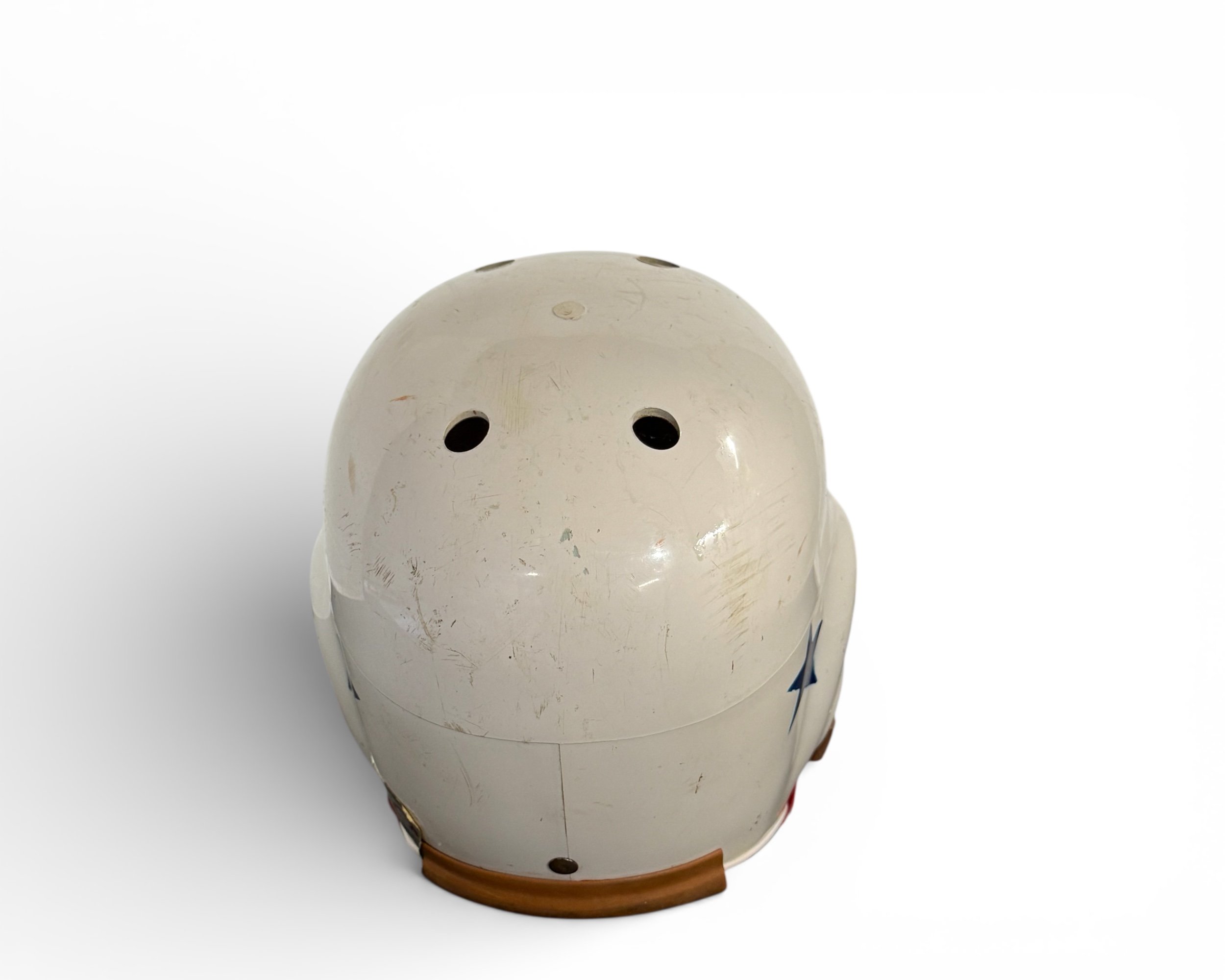 back view of kids vintage football helmet