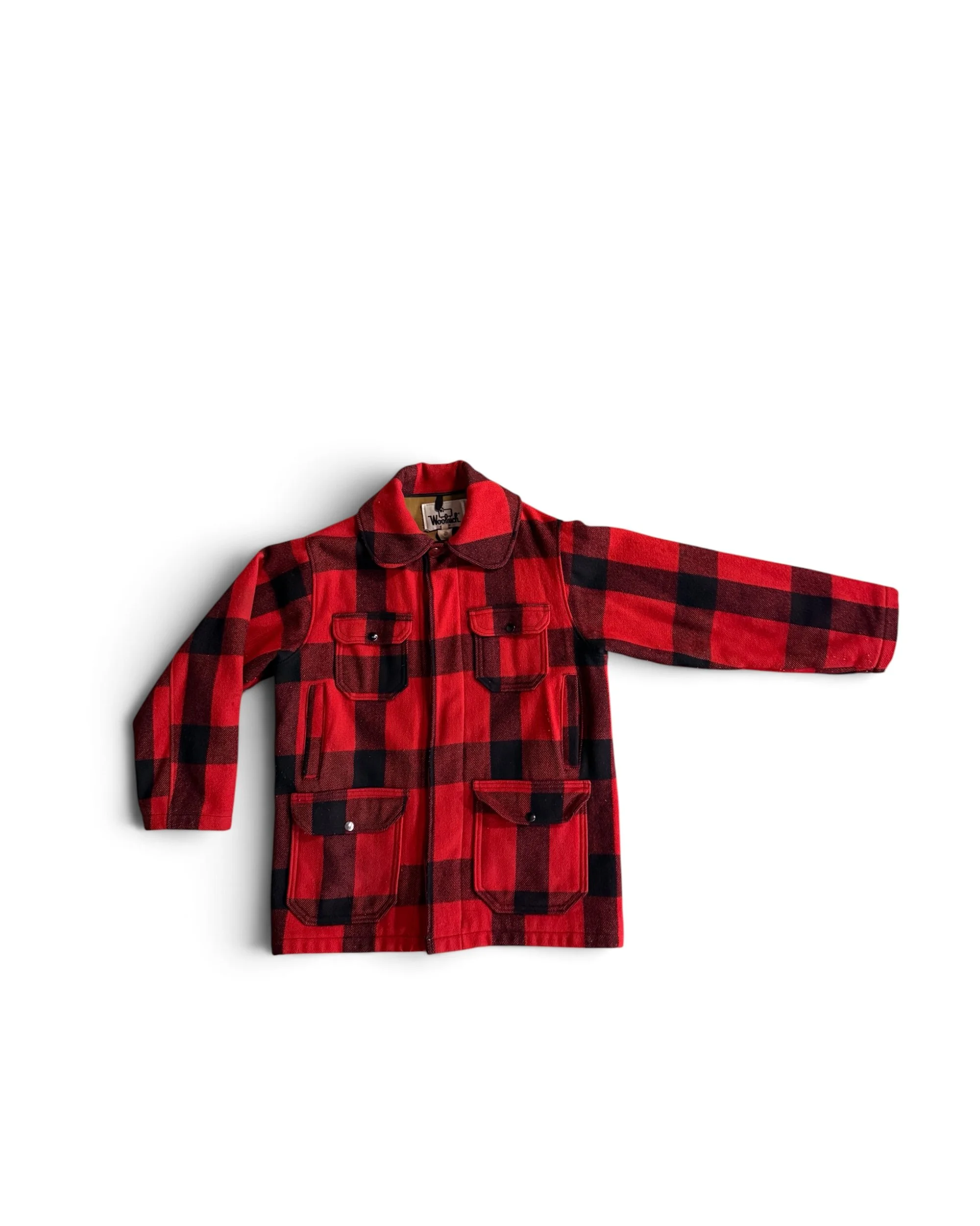 Vintage 1970s Woolrich buffalo plaid mackinaw hunting jacket