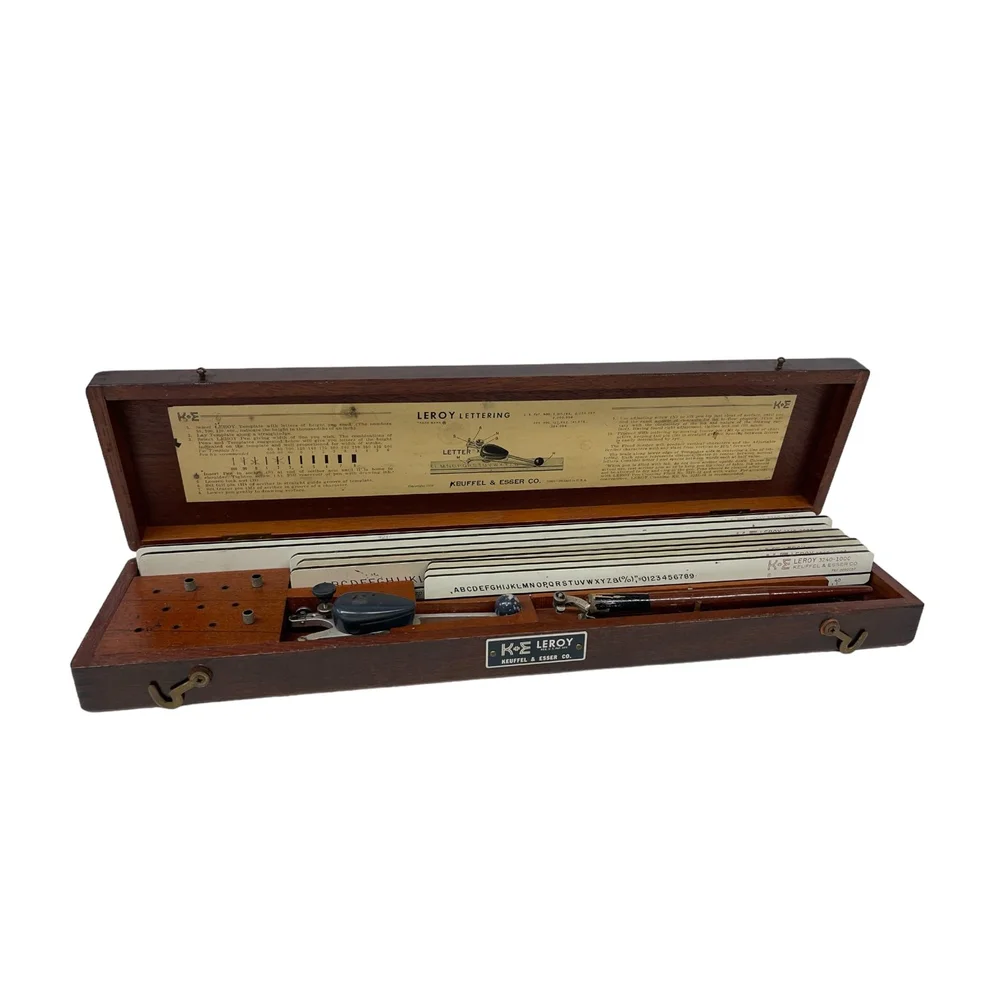 Vintage Keuffel & Esser Lettering Kit - Antique Drafting Tool for