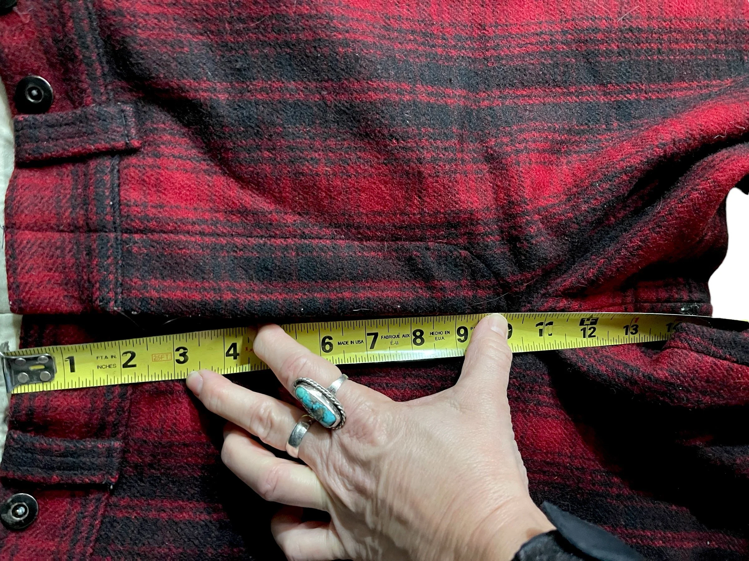 Vintage 1970s Woolrich classic red and black buffalo plaid wool pants, size 32, new old stock with original tags.