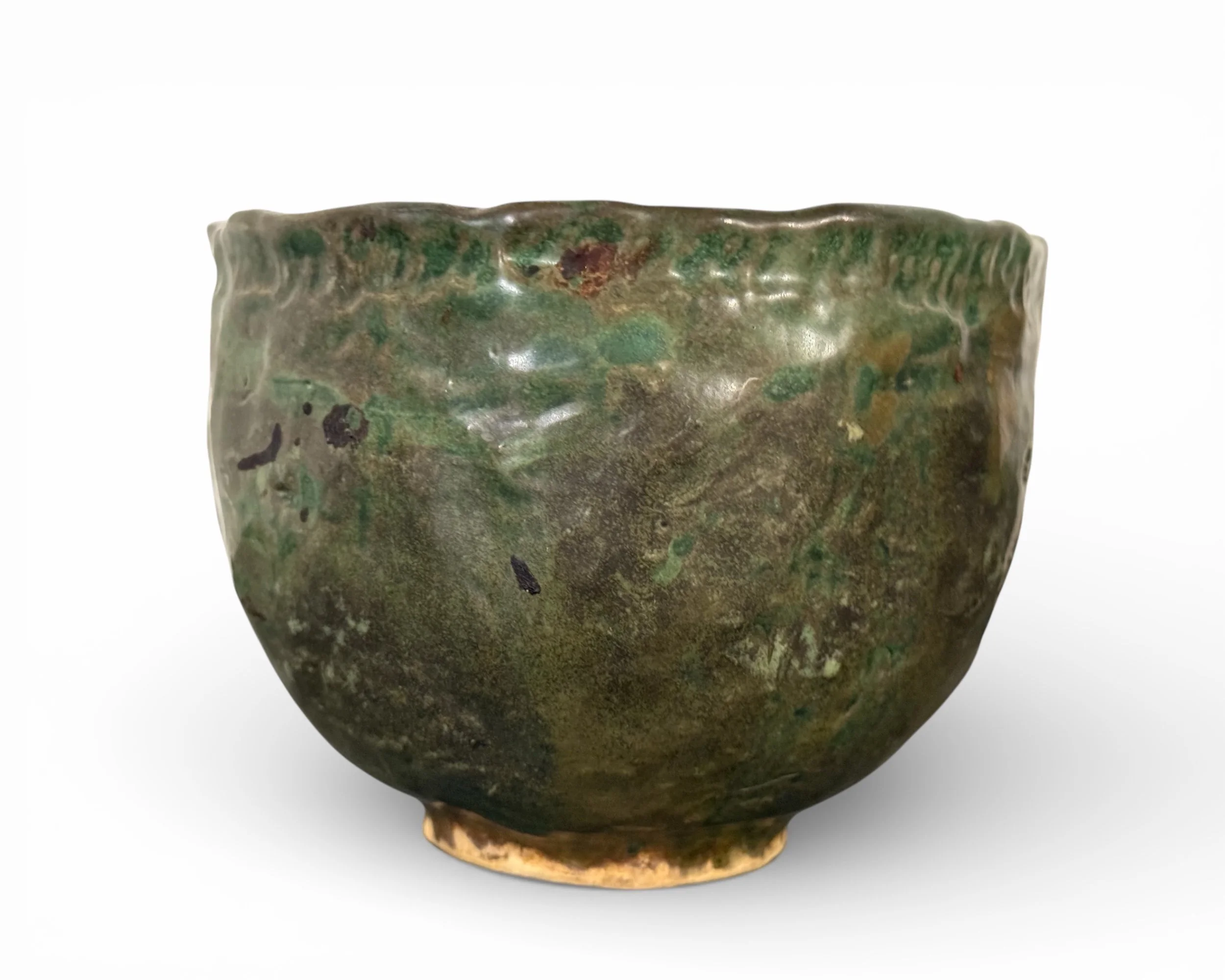 vintage green studio pottery stoneware decorative bowls - Modern Artifact Decor