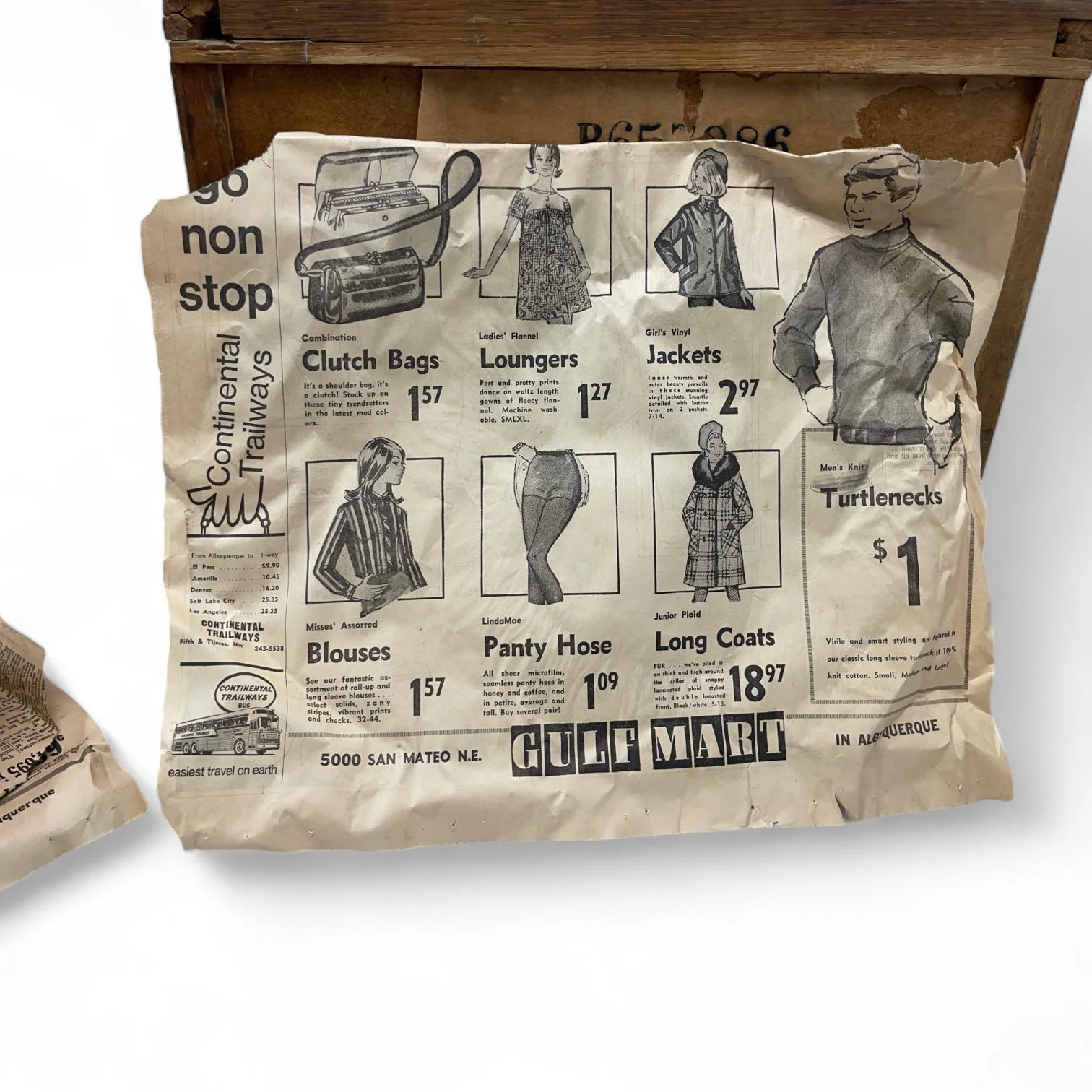 Vintage whiskey wooden box with lid by National Distillers Products Corporation, Louisville, KY