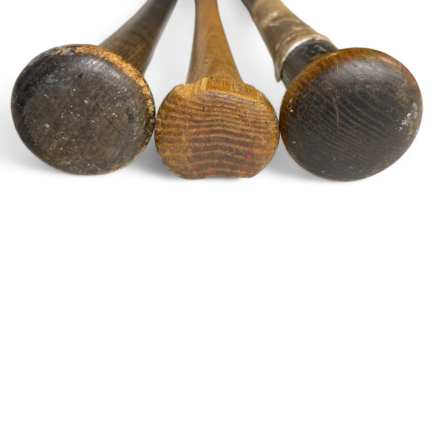 Set of 3 vintage wooden baseball/softball bats including 1950s Rawling Adirondack, 1960s Wilson A9430.