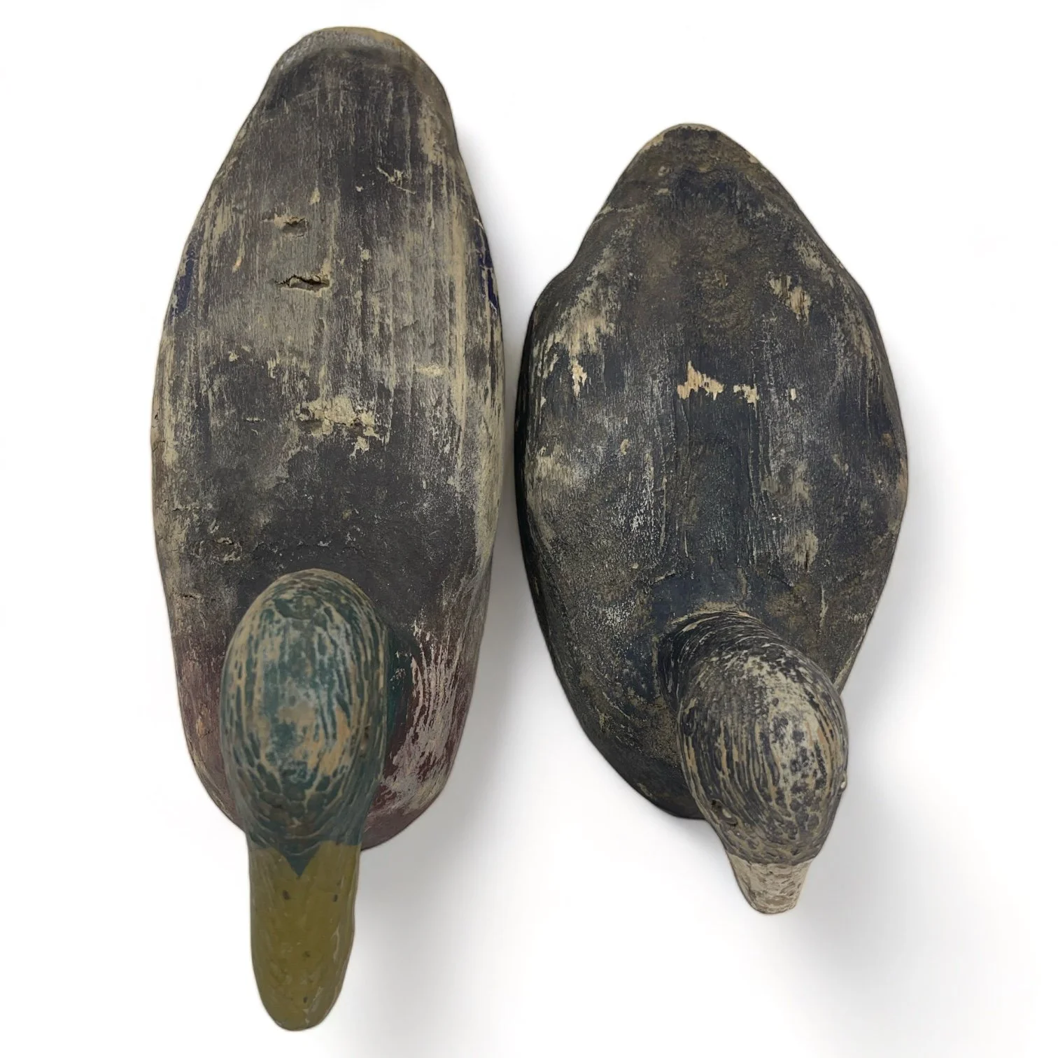 Vintage 1950s Balsa Wood Carved Duck and Goose Decoys, set of 2.