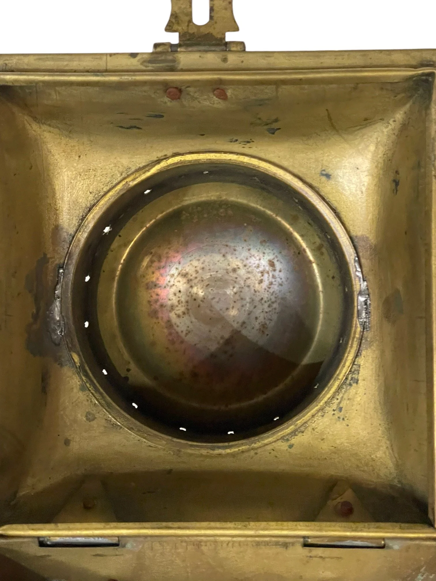 Vintage brass nautical ship cargo lantern repurposed into a light.