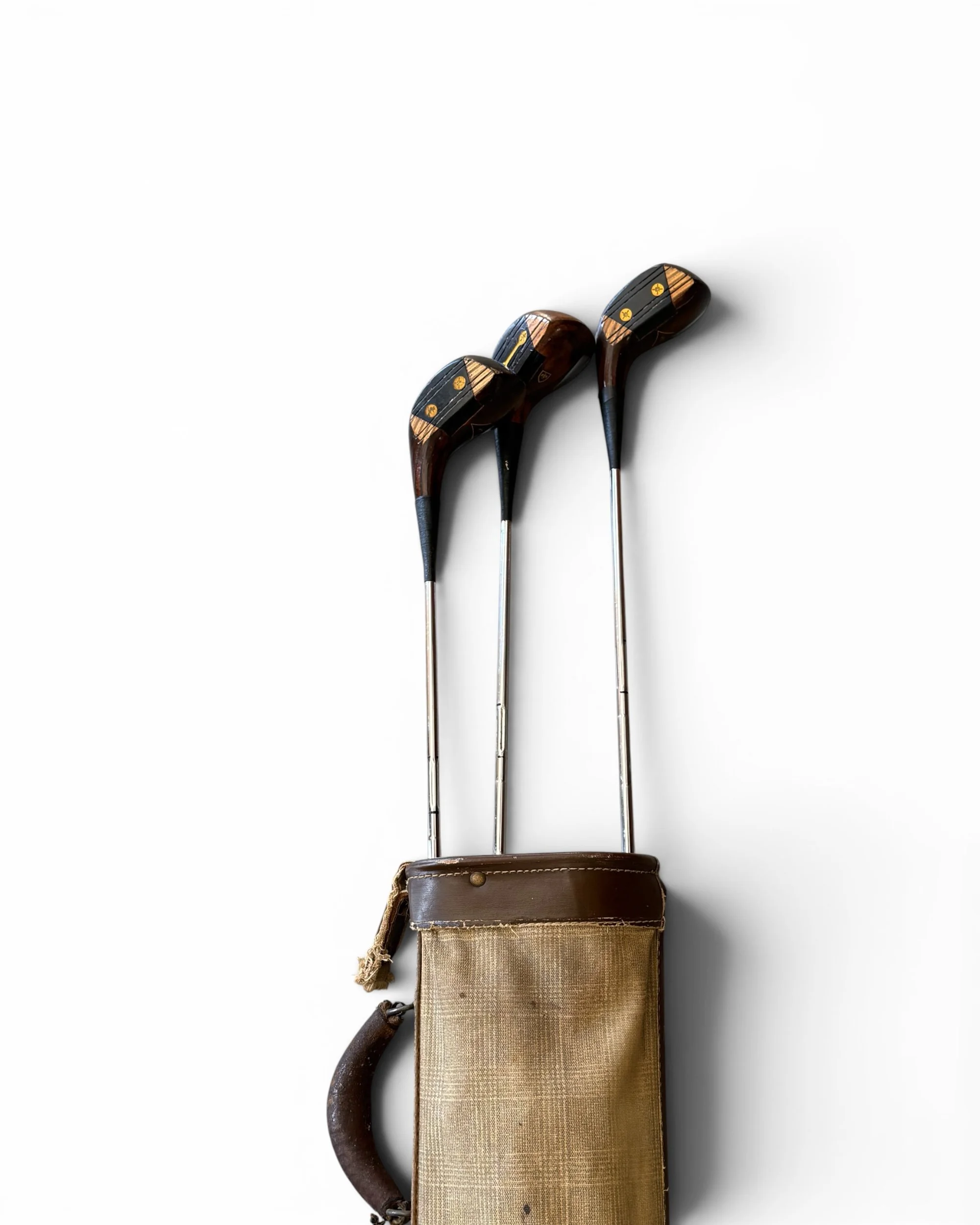 vintage golf bag with set 3 vintage woods - Modern Artifact Decor