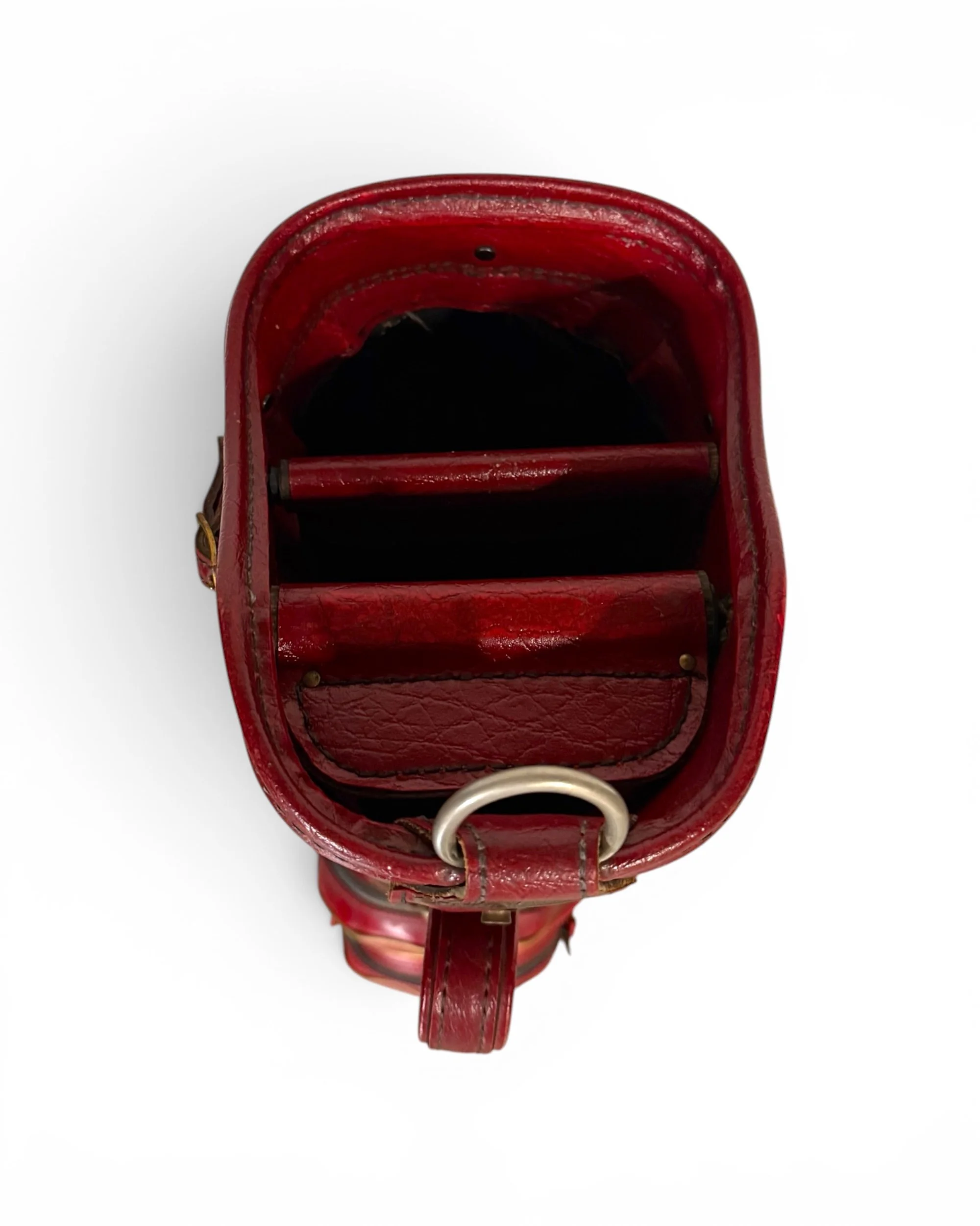 Photoroom_20260706_080748vintage red Burton golf bag with vintage set 6 irons - Modern Artifact Decor.JPG
