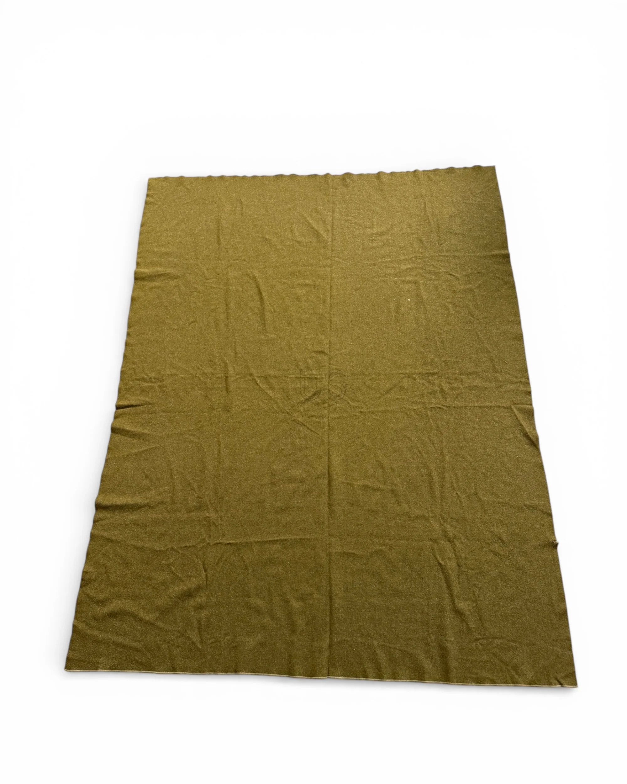 vintage US army blanket spread showing central stencil