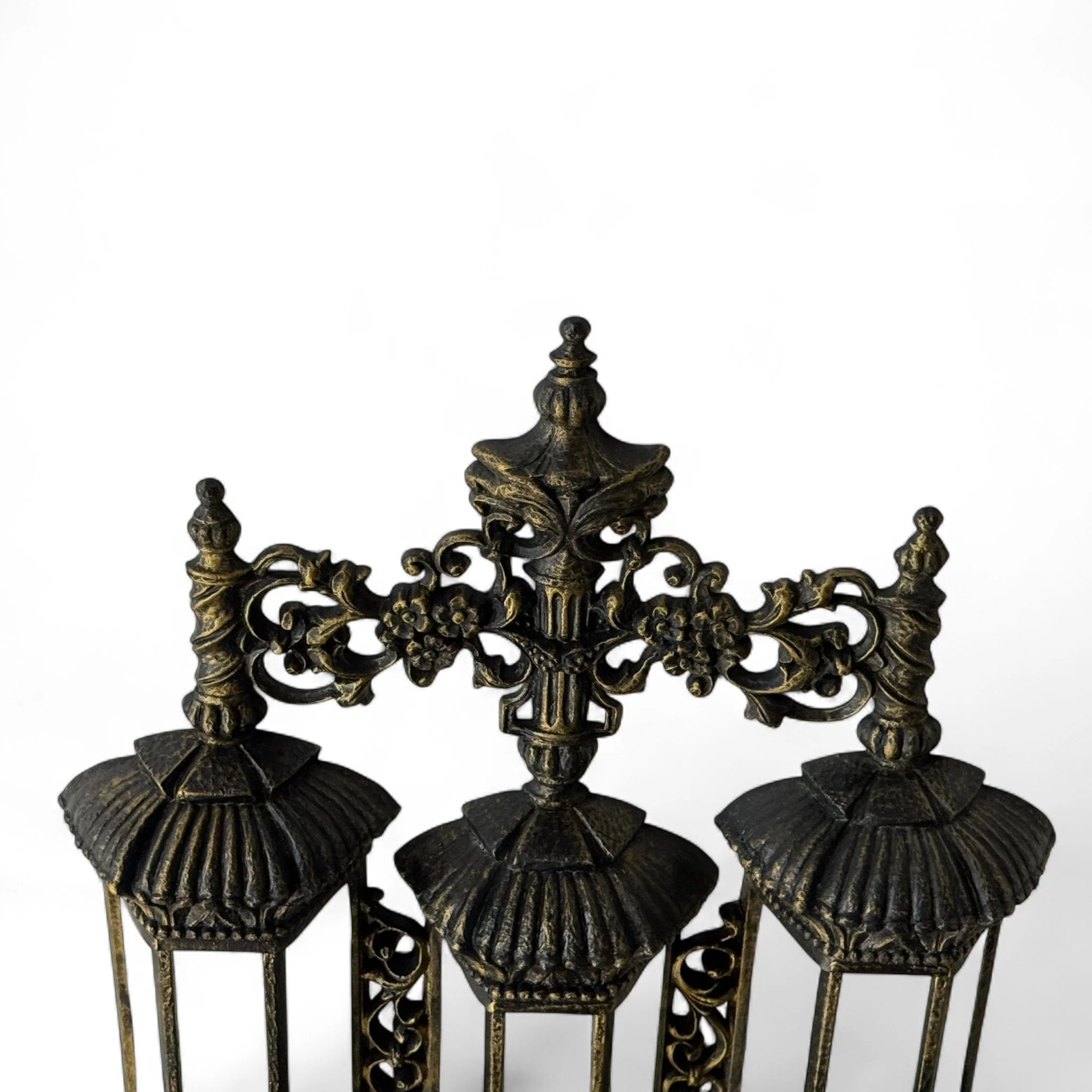 Top view of a vintage 1970s Burwood 358 lantern wall planter in molded plastic, retro boho indoor wall decor styled on an interior wall for eclectic interior design.