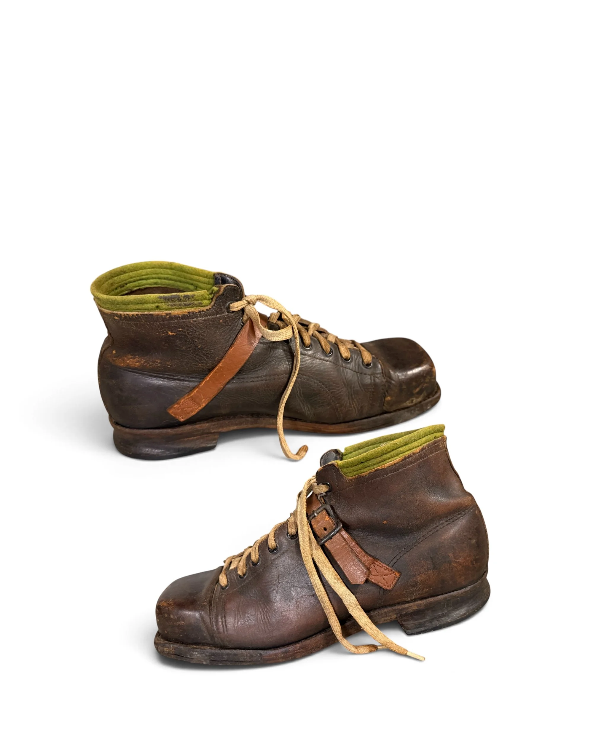 vintage leather ski boots