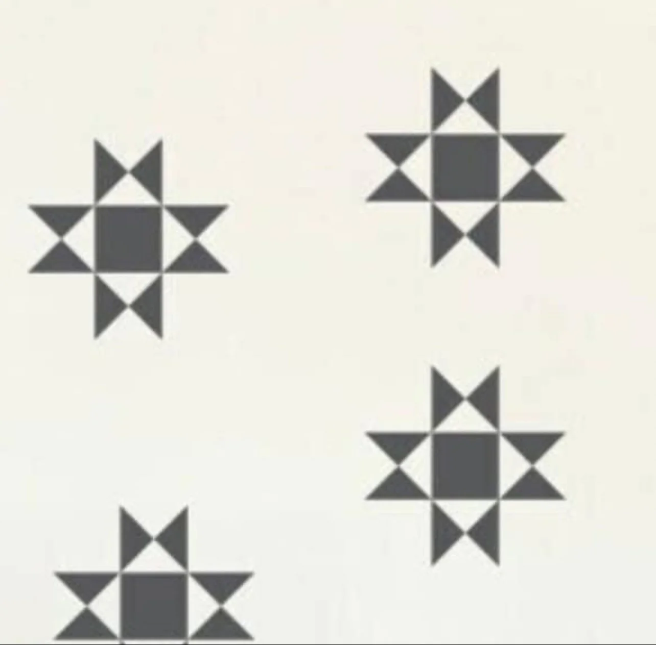 Quilt pattern wall decal in dark grey by Wall Star Graphics.