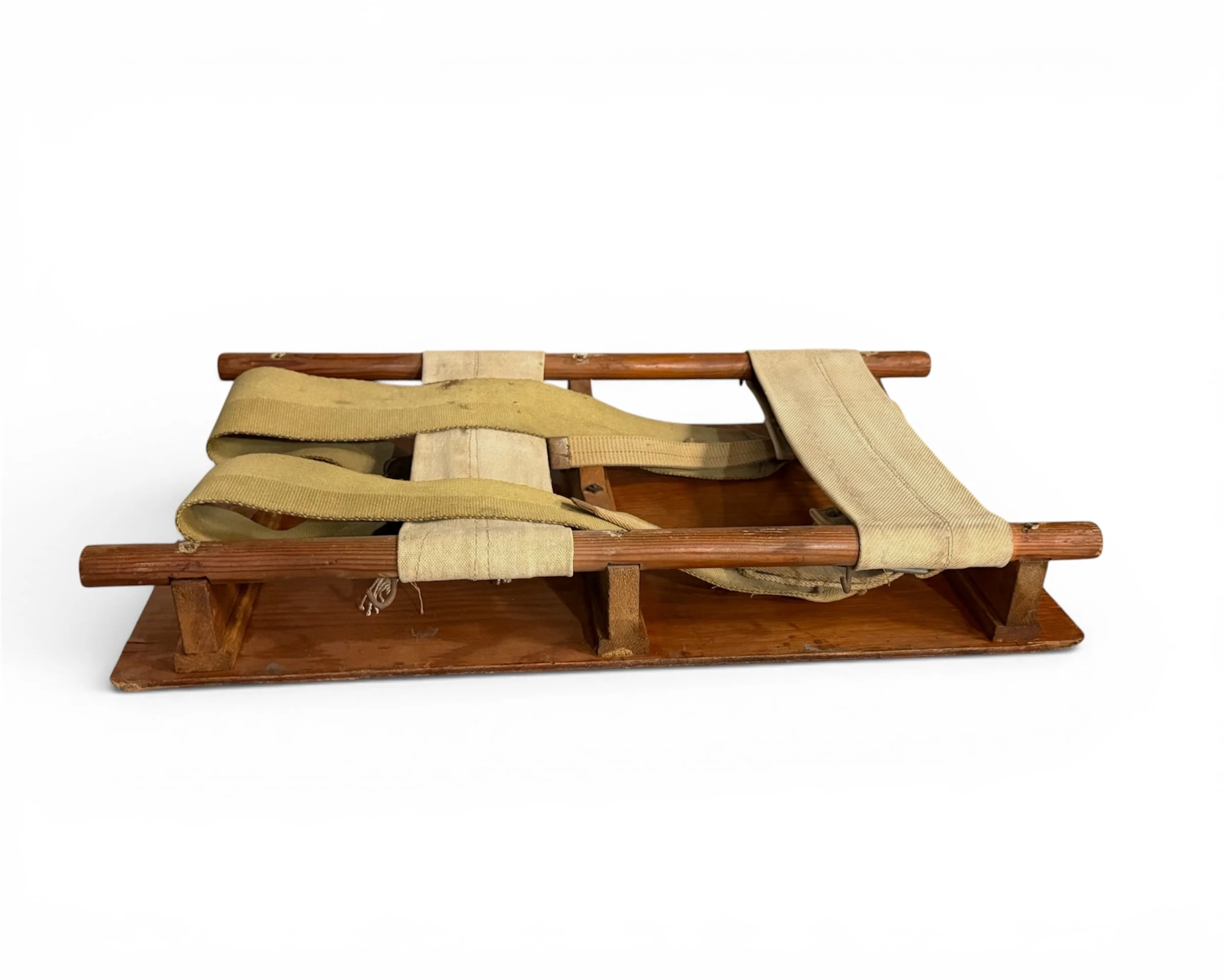 side view of vintage wooden packboard