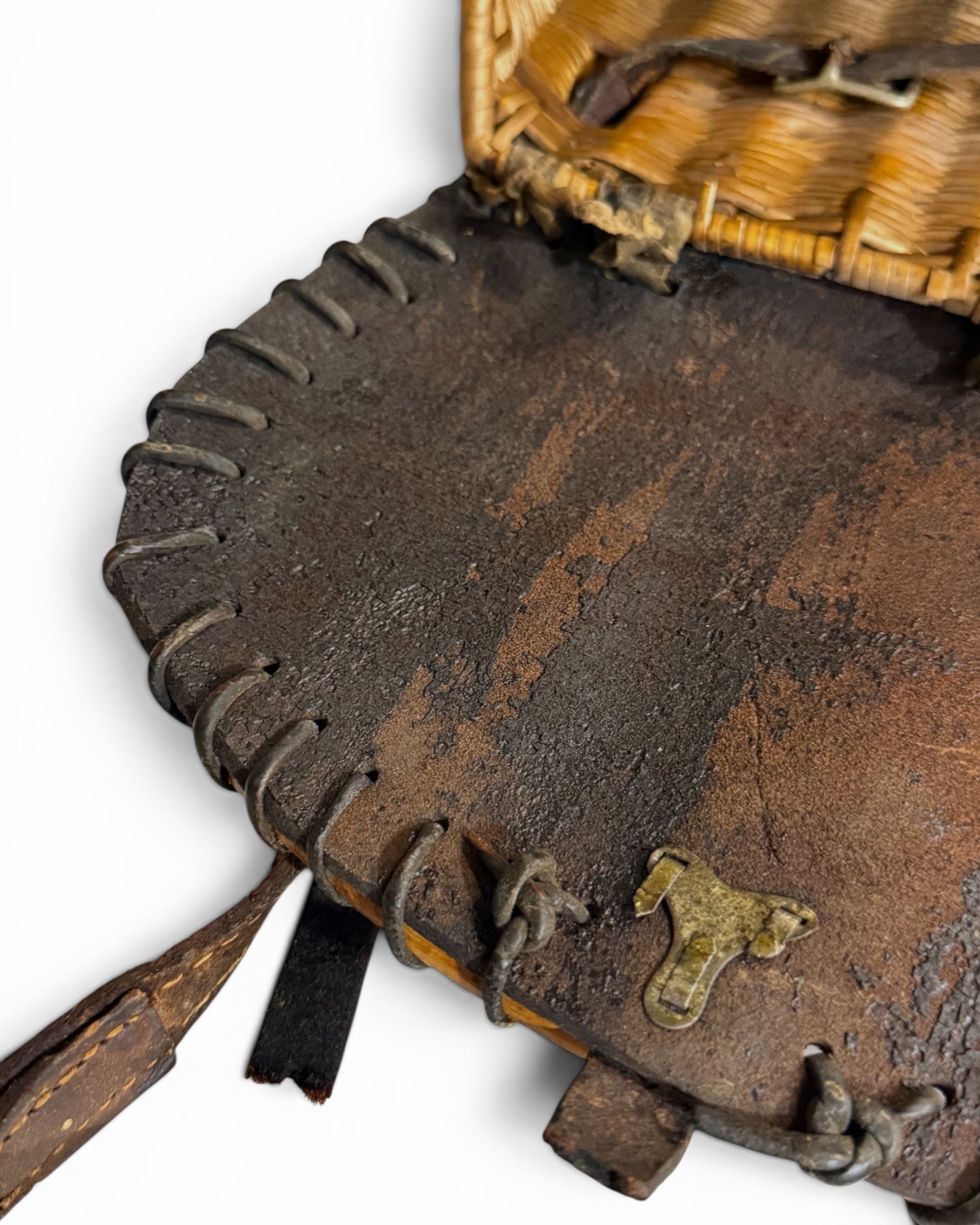 vintage wicker fishing creel with leather strap - Modern Artifact DecorPhotoroom_20260717_074103.JPG