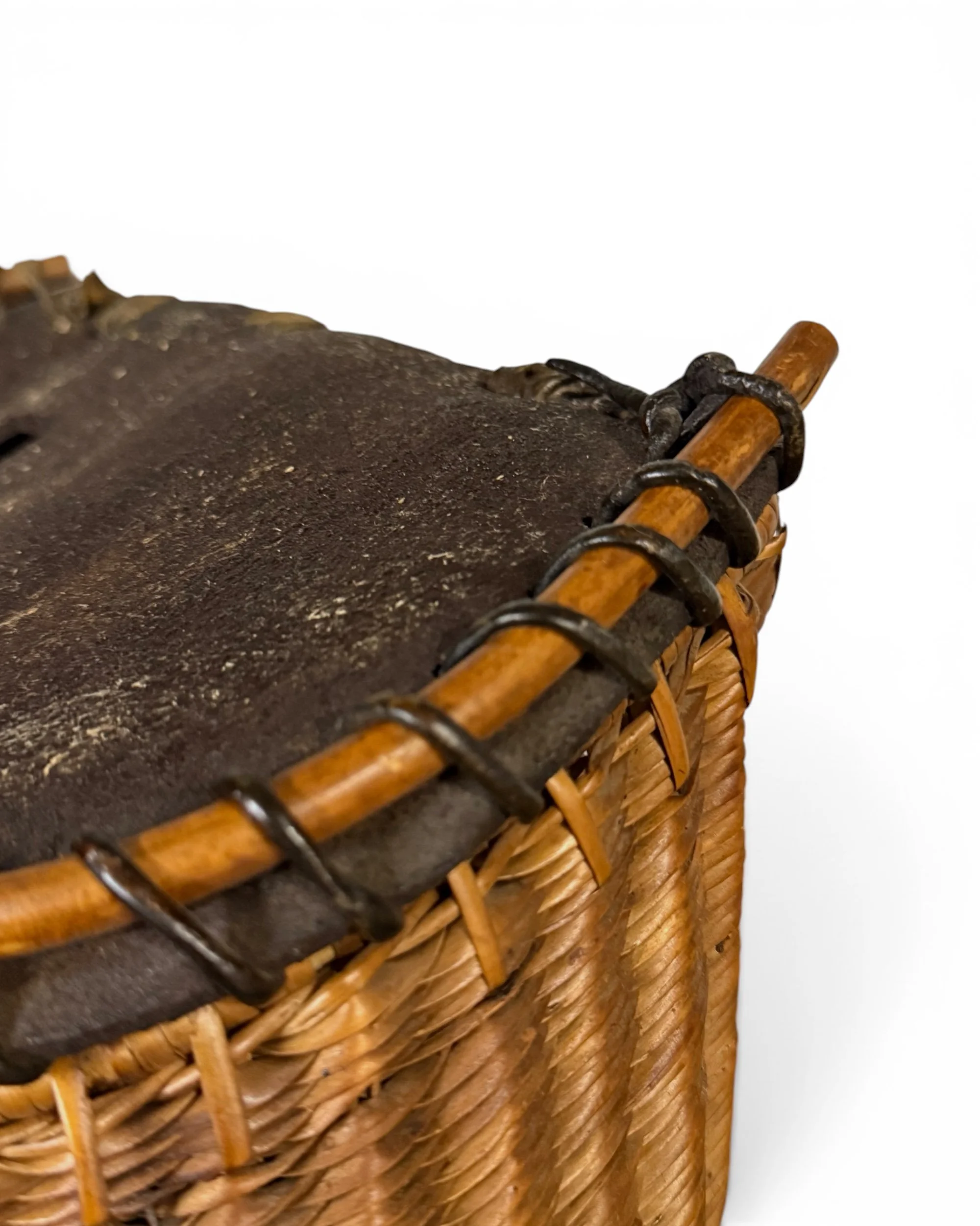vintage wicker fishing creel with leather strap - Modern Artifact DecorPhotoroom_20260717_073319.JPG