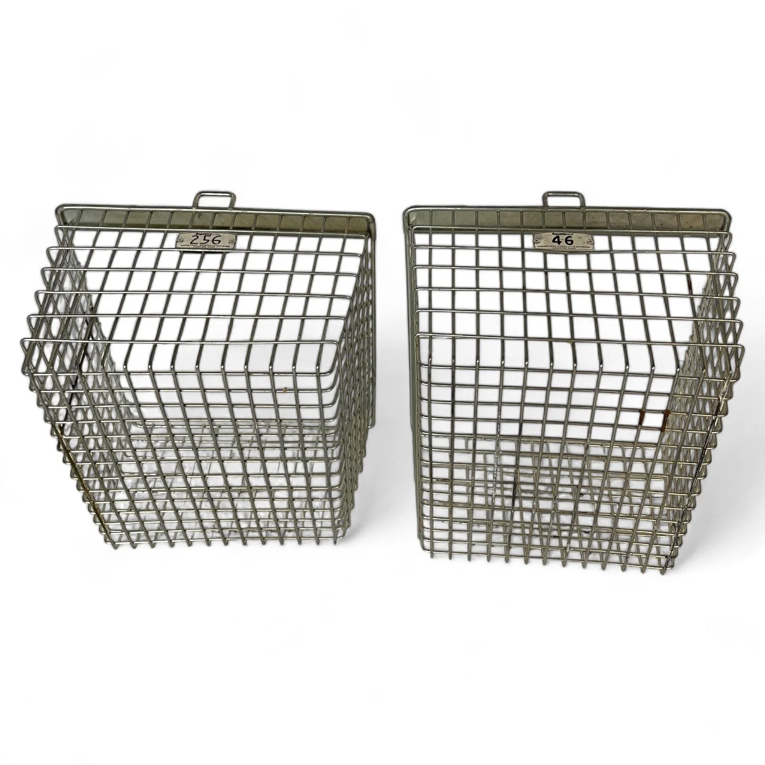 Vintage Metal Locker Baskets Set of 2 - Republic Steel, #256, #46
