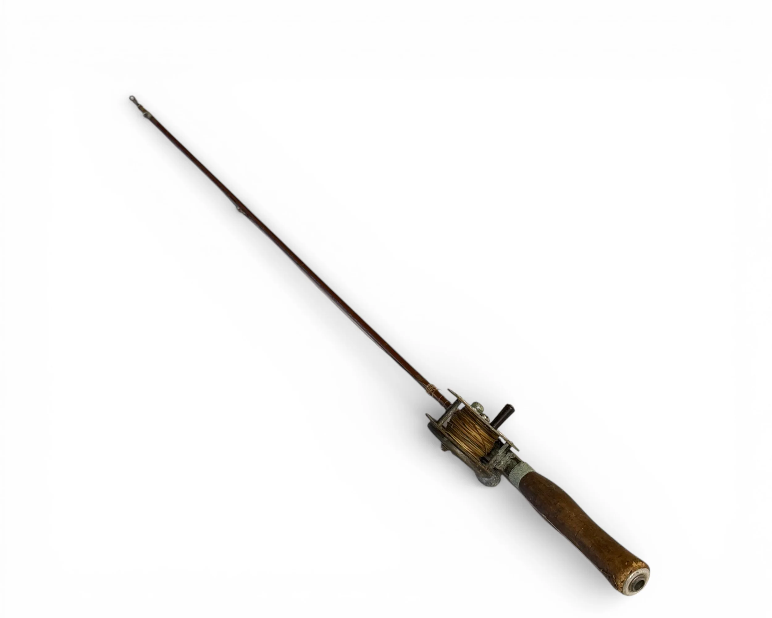 antique fishing rod and reel for rustic cabin lodge decor