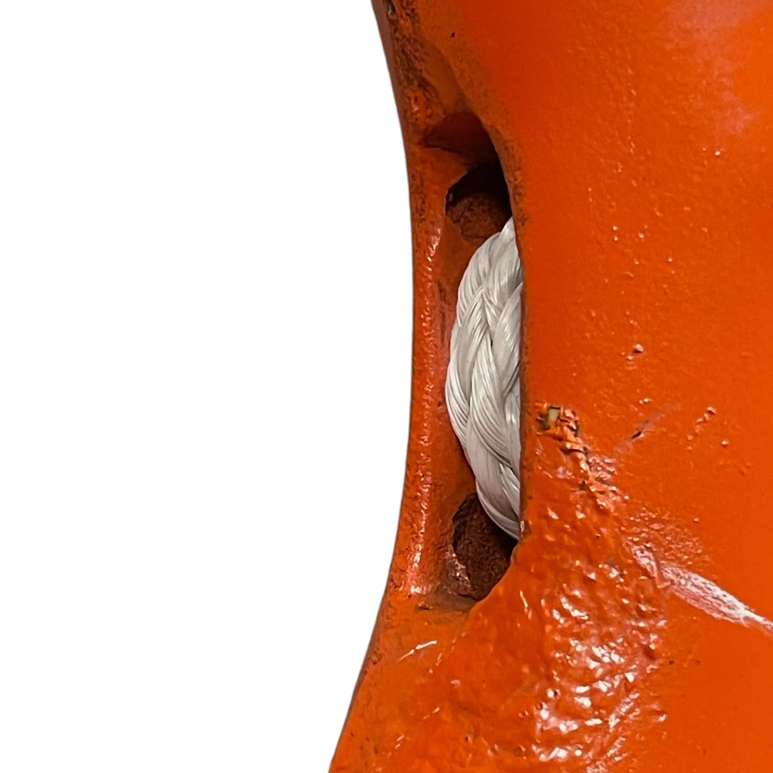 Vintage life preserver buoy, BF Goodrich, manufactured by Tapatco, Inc., 1970s with gold plate, orange with rope.