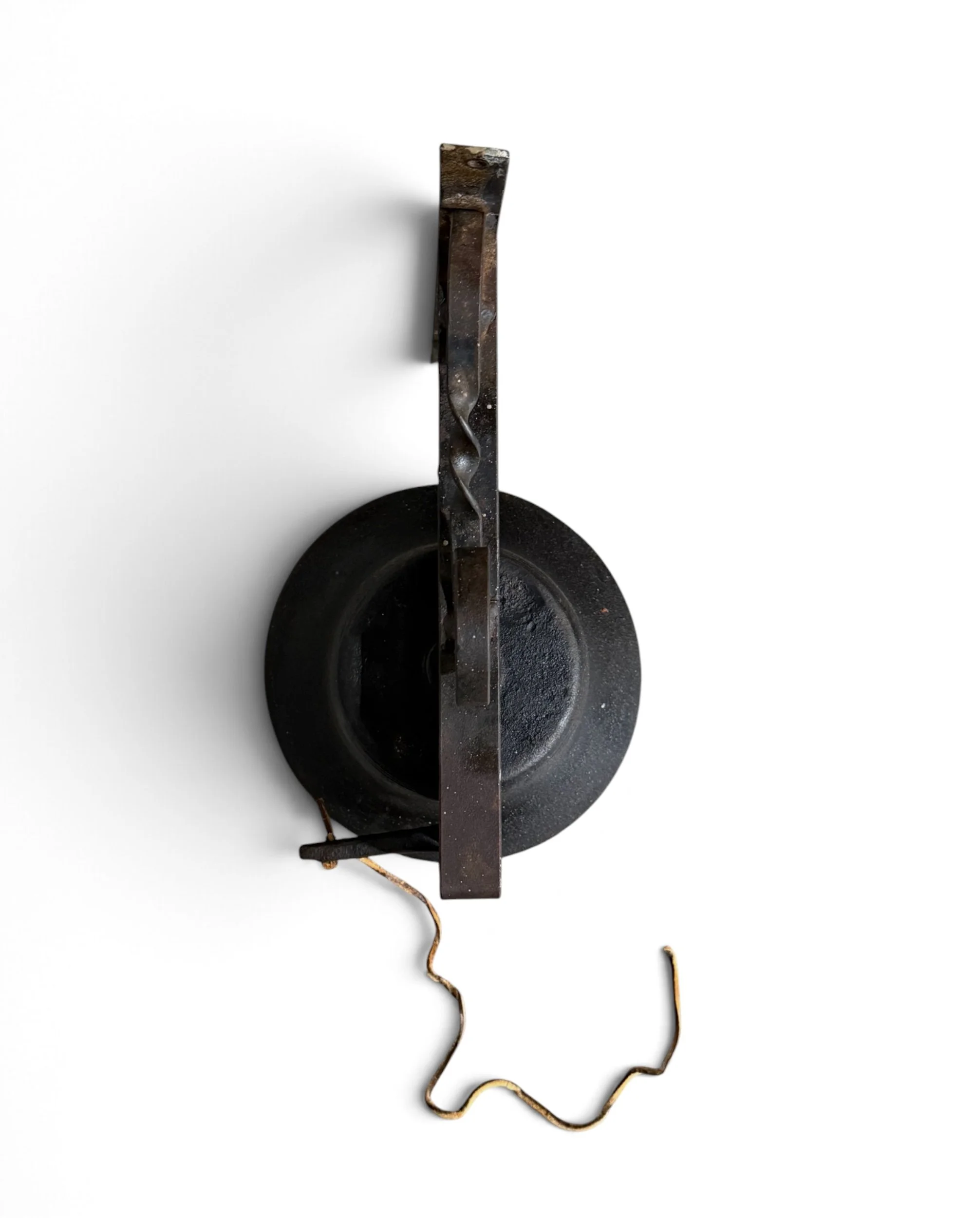 vintage cast irong dinner bell with wrought iron wall mount - Modern Artifact DecorPhotoroom_20260920_152915.JPG