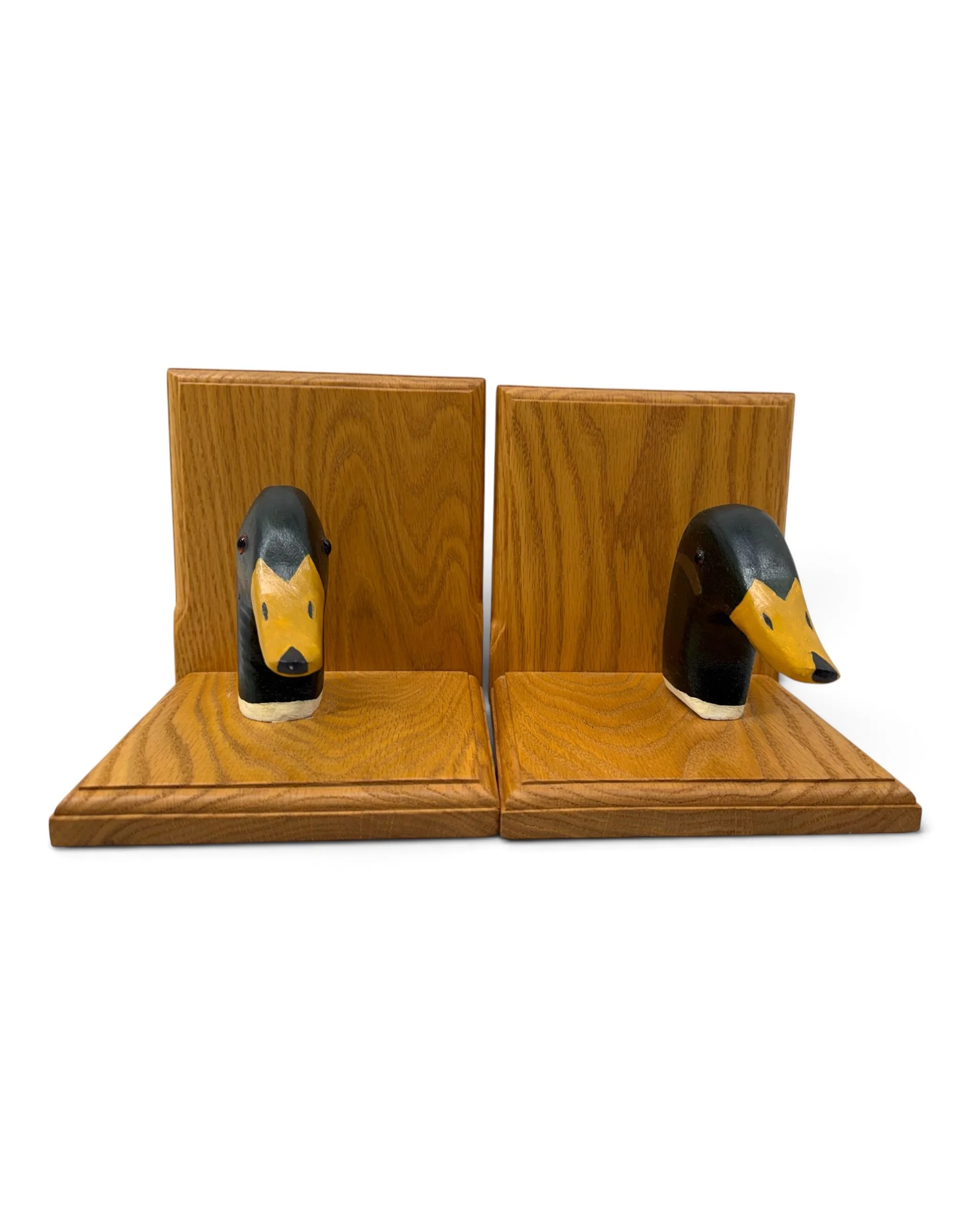 vintage mallard duck carved wood bookends - Modern Artifact DecorPhotoroom_20260727_184130.JPG