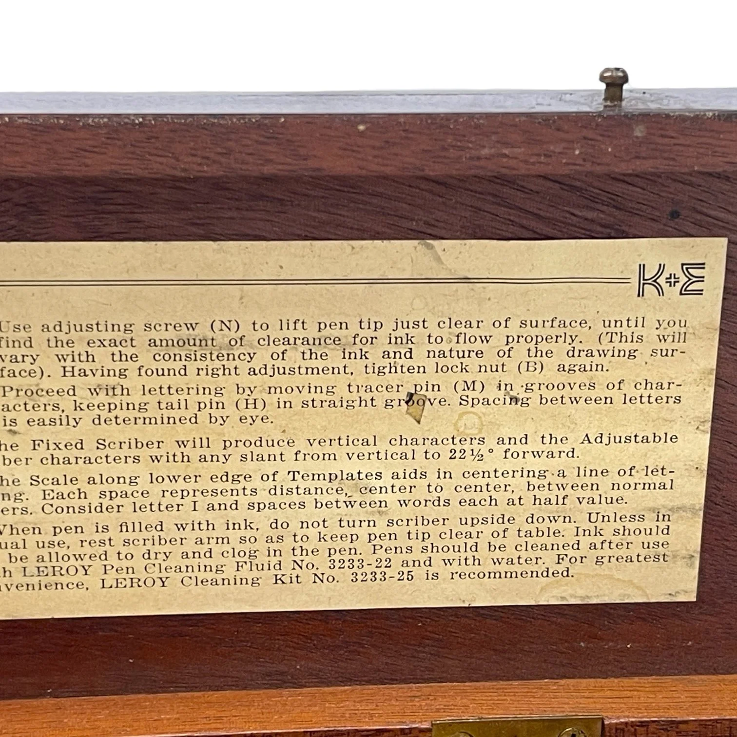 Vintage Keuffel Esser lettering kit with case.