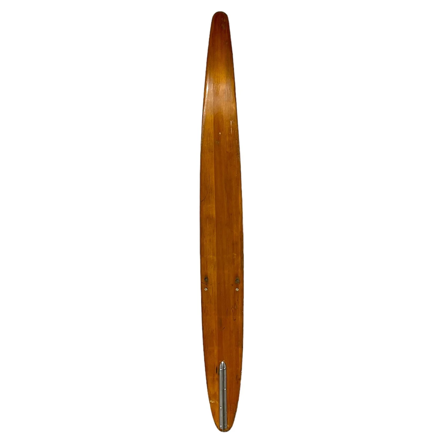 Vintage wooden 1960s slalom water ski, cod-ling Seattle banana ski.