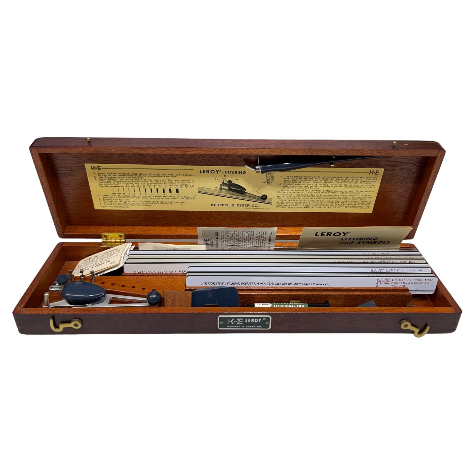Vintage Leroy Lettering Kit, K and E Keuffel Esser drafting supplies.