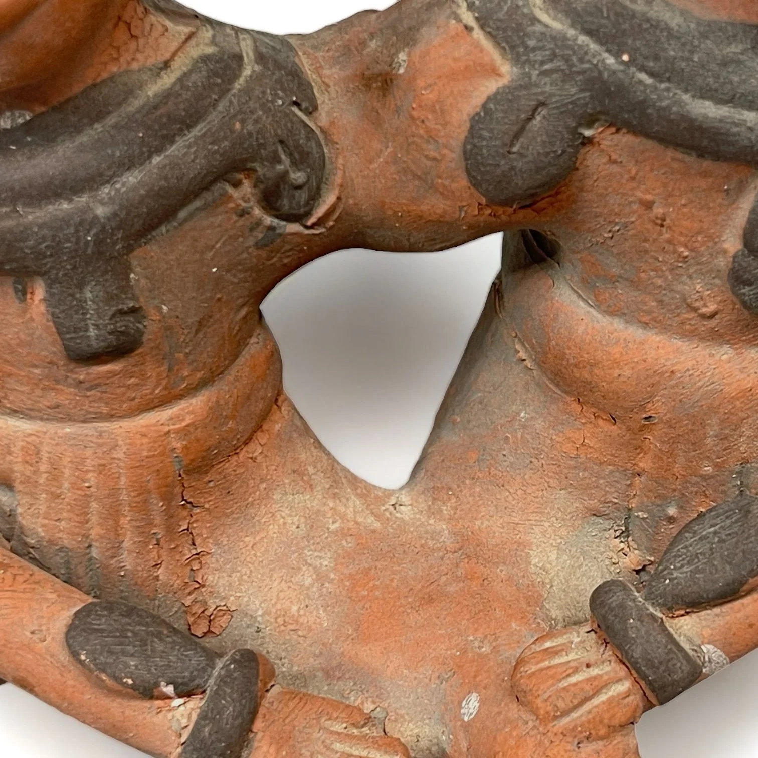 Vintage Mexican terracotta clay figures set with folk art style, including a dance and a couple.