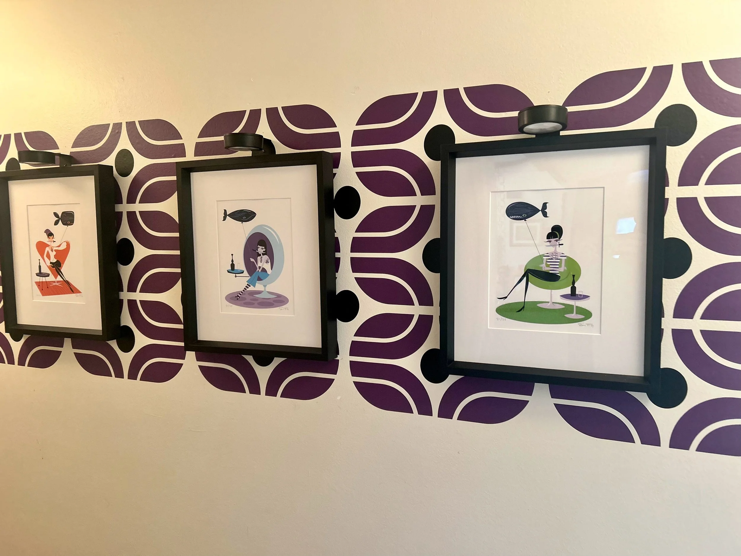 Two color modern vinyl wall decal with a bold geometric pattern, contemporary, easy to apply wall art, mid century interiors by Wall Star Graphics.