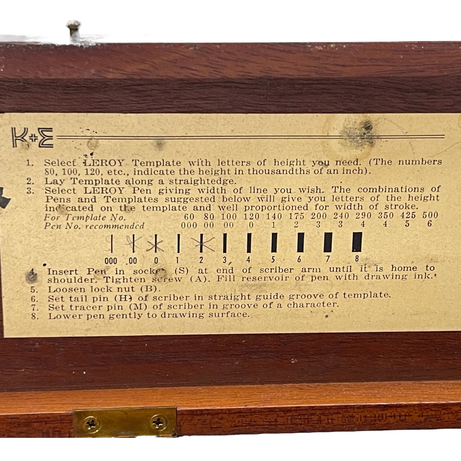 Vintage Keuffel Esser lettering kit with case.