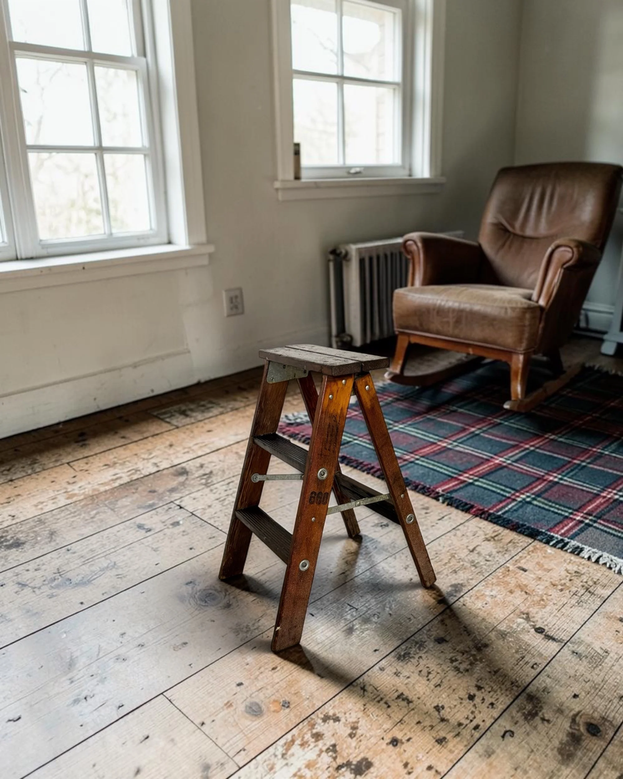 Photoroom_20260621_191552vintage rustic wooden step ladder - Modern Artifact Decor.JPG